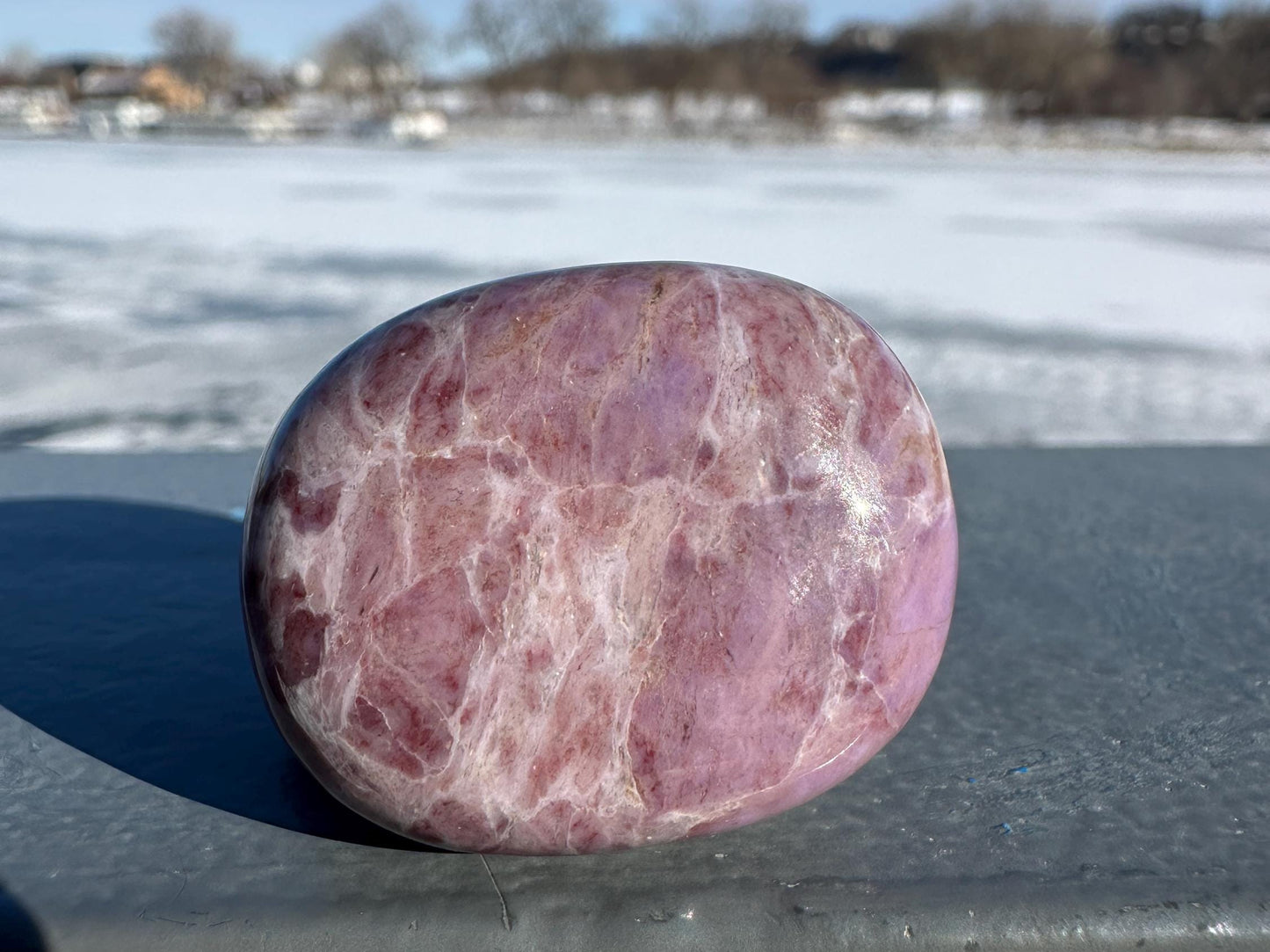 Rare Natural Lavender Jade Palm Stone from Turkey
