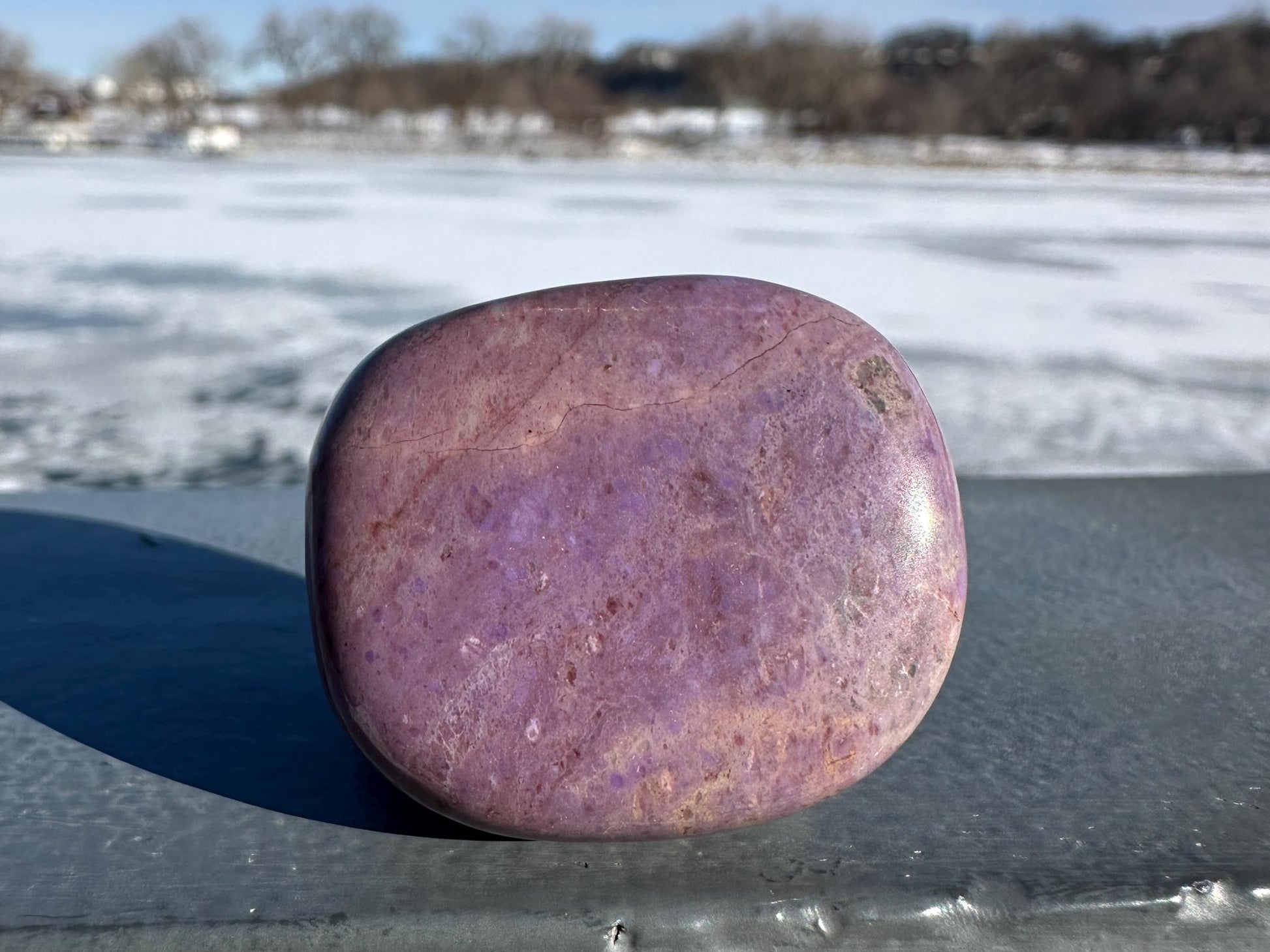 Rare Natural Lavender Jade Palm Stone from Turkey