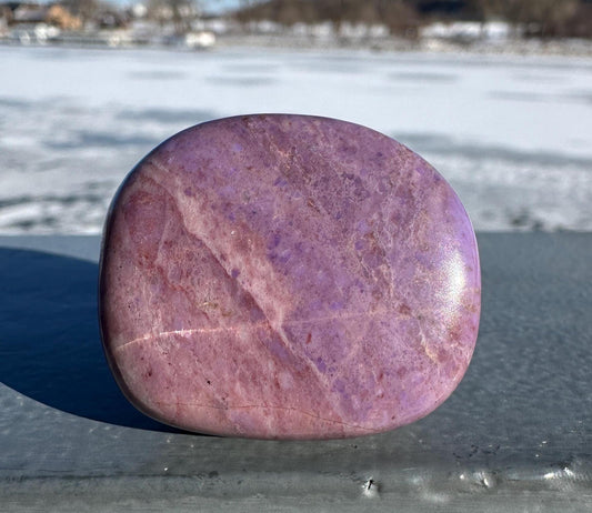 Rare Natural Lavender Jade Palm Stone from Turkey