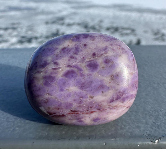 Rare Natural Lavender Jade Palm Stone from Turkey