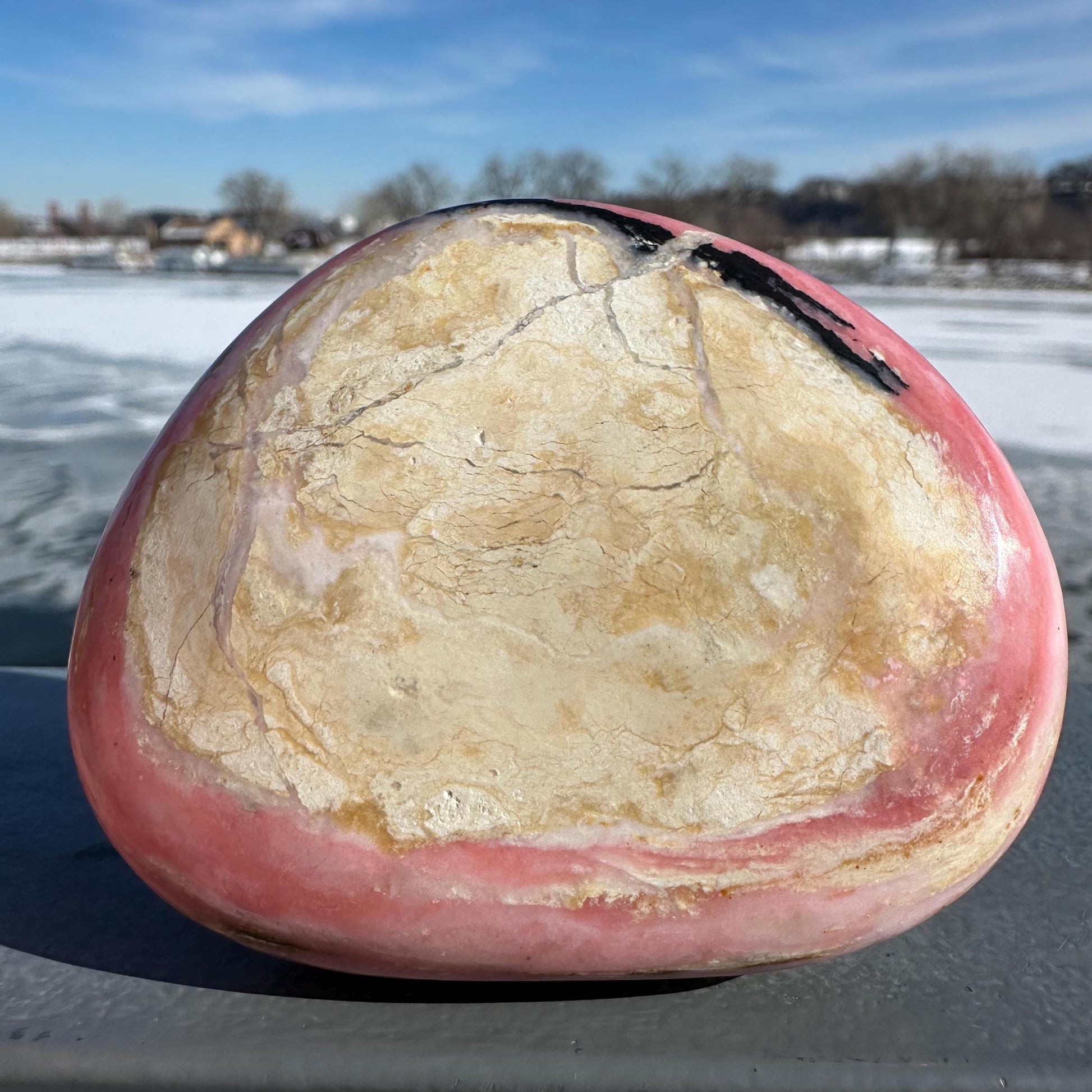 Gorgeous Natural Strawberry Opal Palm Stone