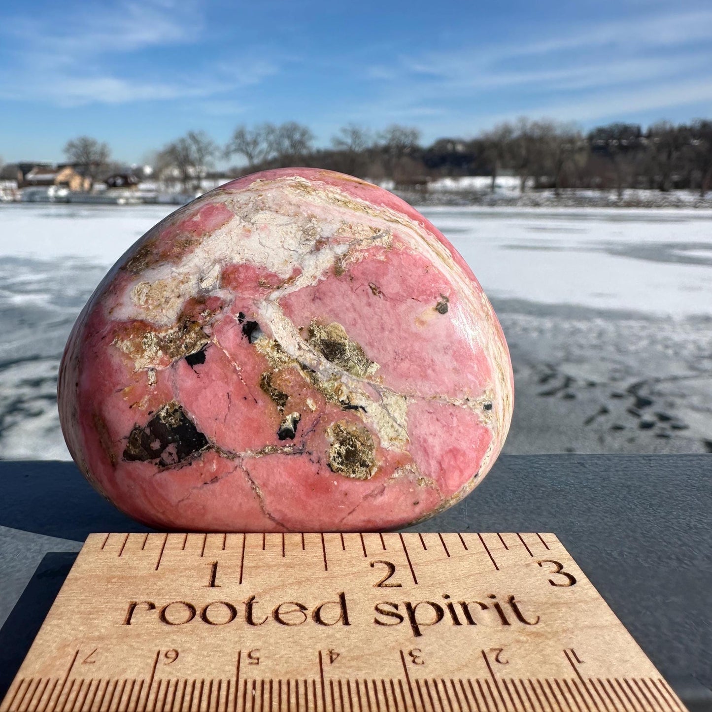 Gorgeous Natural Strawberry Opal Palm Stone
