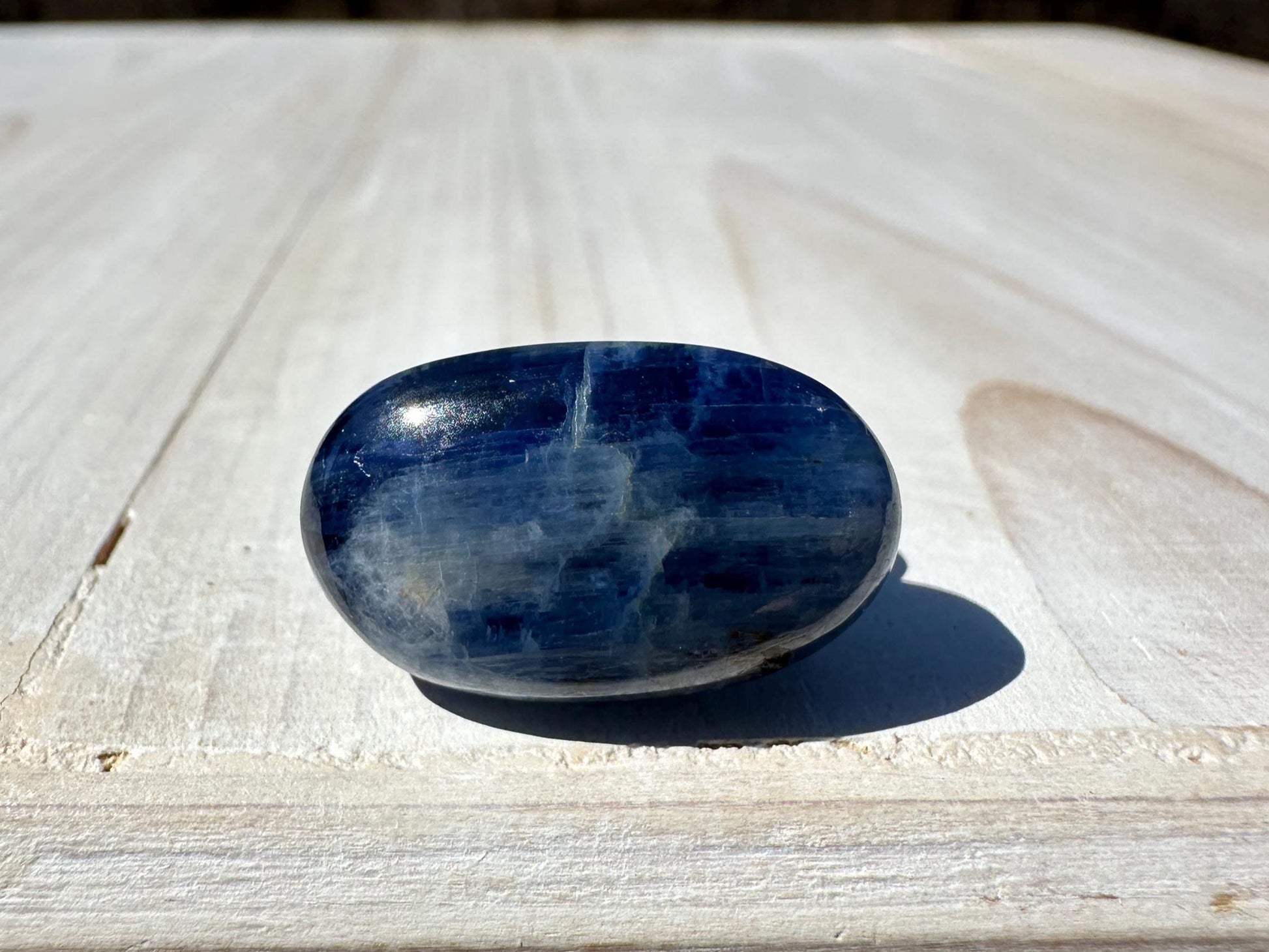 Gorgeous High Quality Polished Blue Kyanite Mini Palm Stone from Nepal