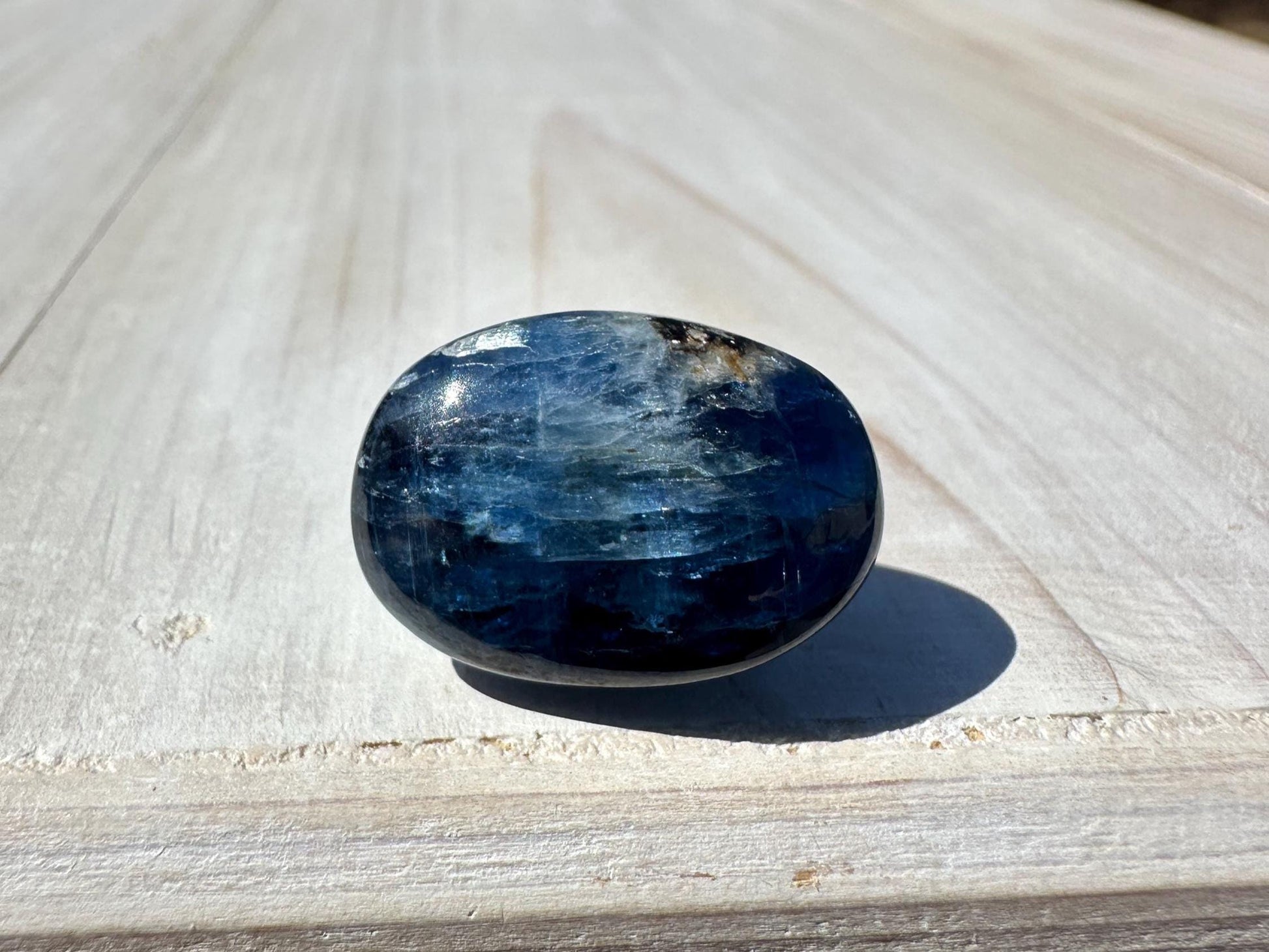 Gorgeous High Quality Polished Blue Kyanite Mini Palm Stone from Nepal