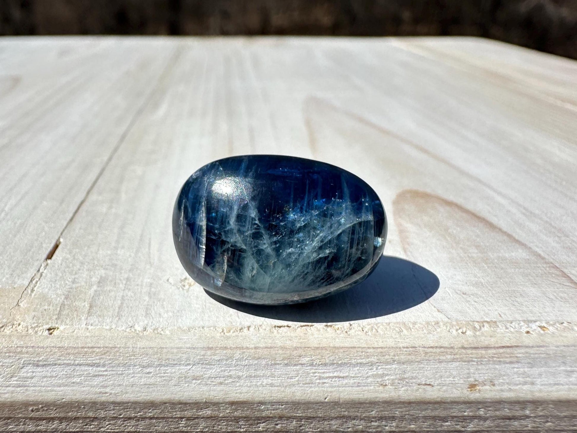 Gorgeous High Quality Polished Blue Kyanite Mini Palm Stone from Nepal
