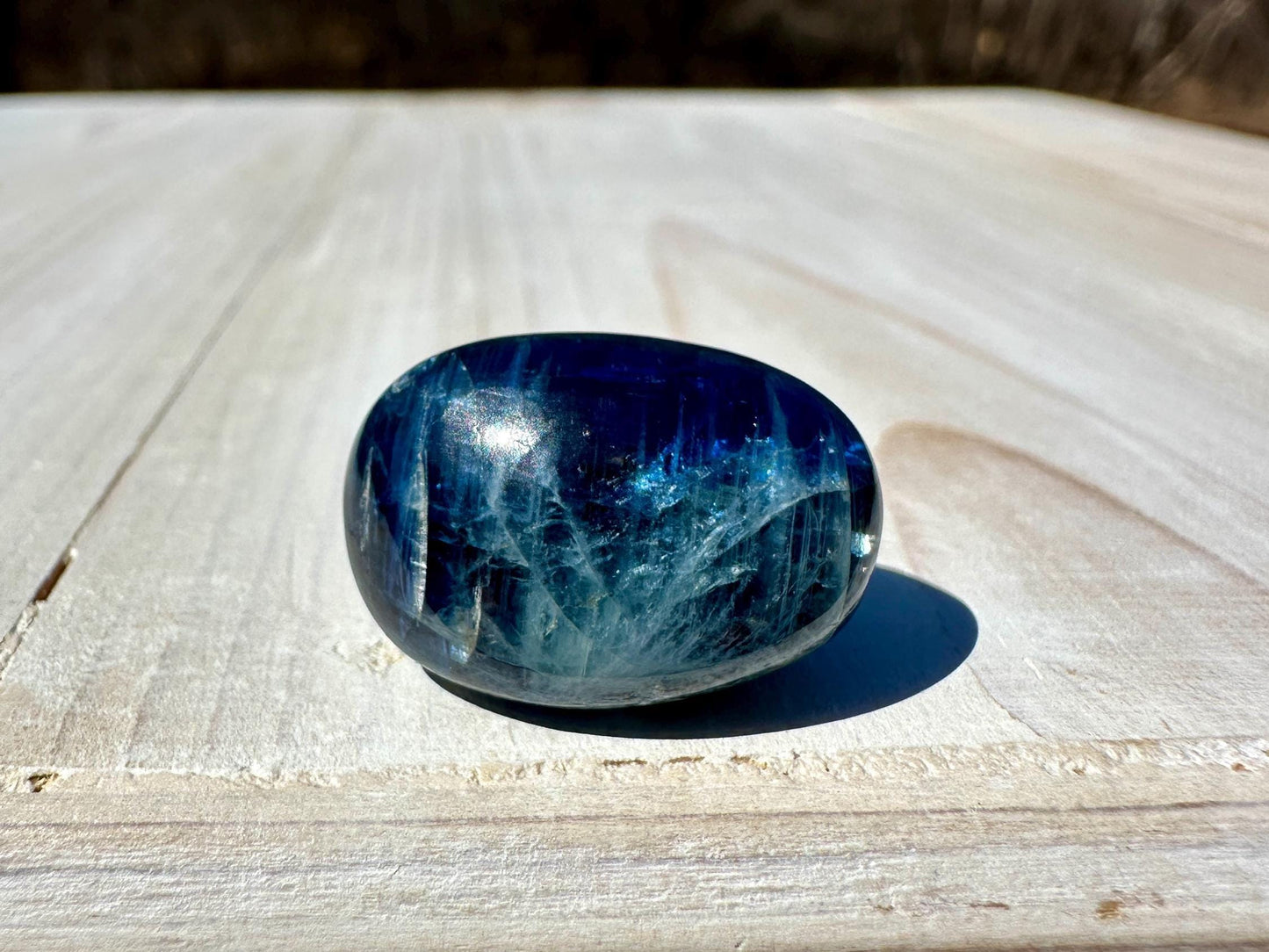 Gorgeous High Quality Polished Blue Kyanite Mini Palm Stone from Nepal