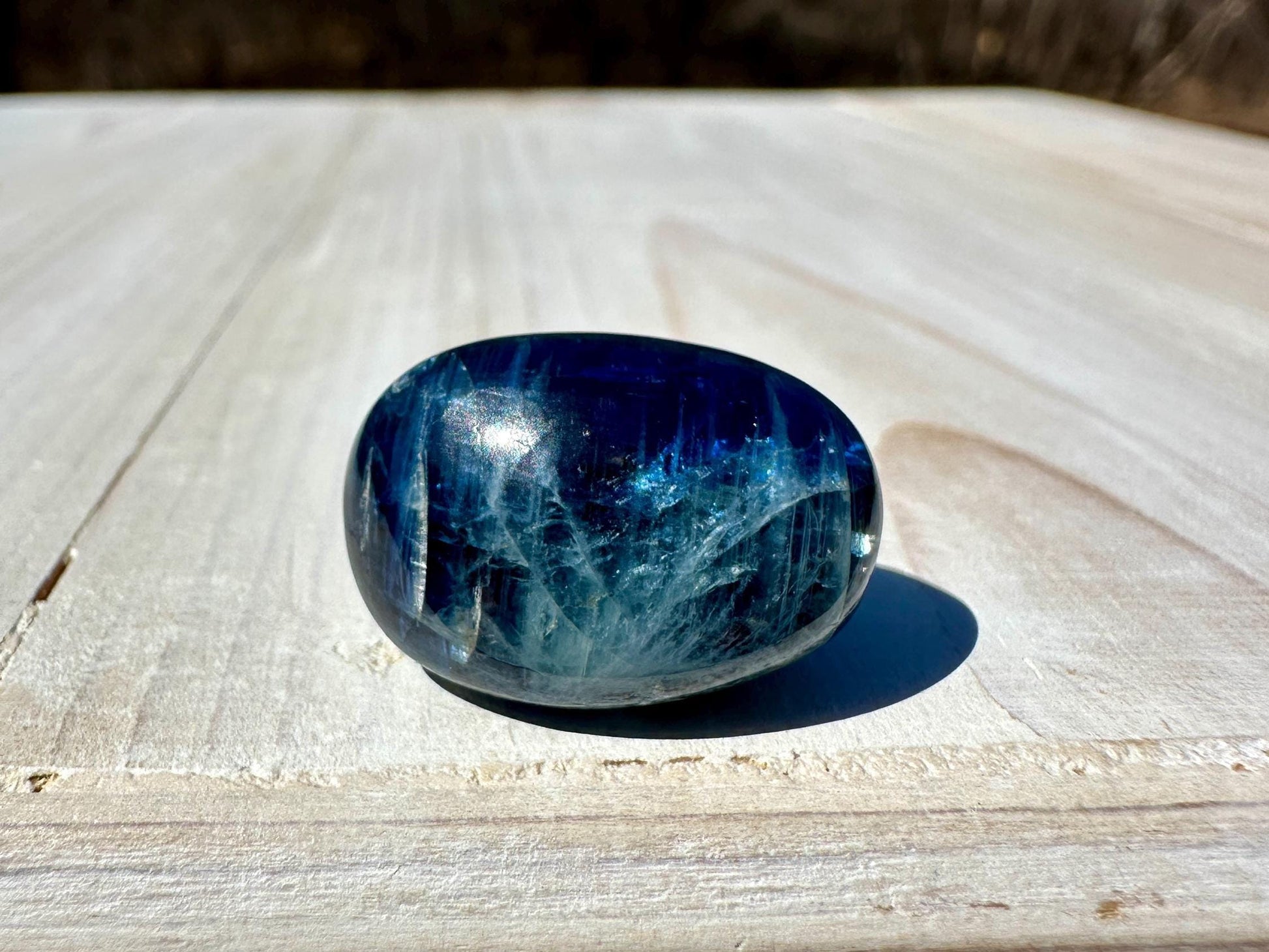Gorgeous High Quality Polished Blue Kyanite Mini Palm Stone from Nepal
