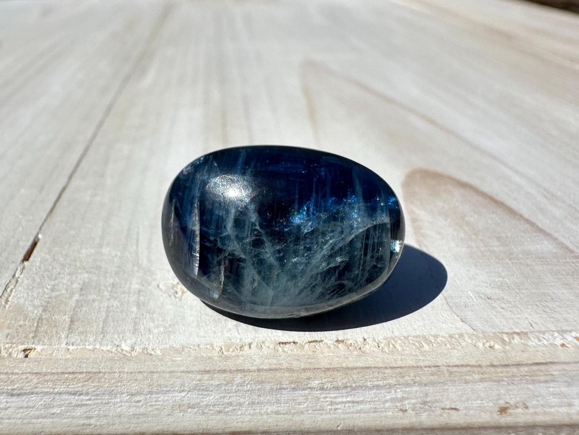 Gorgeous High Quality Polished Blue Kyanite Mini Palm Stone from Nepal