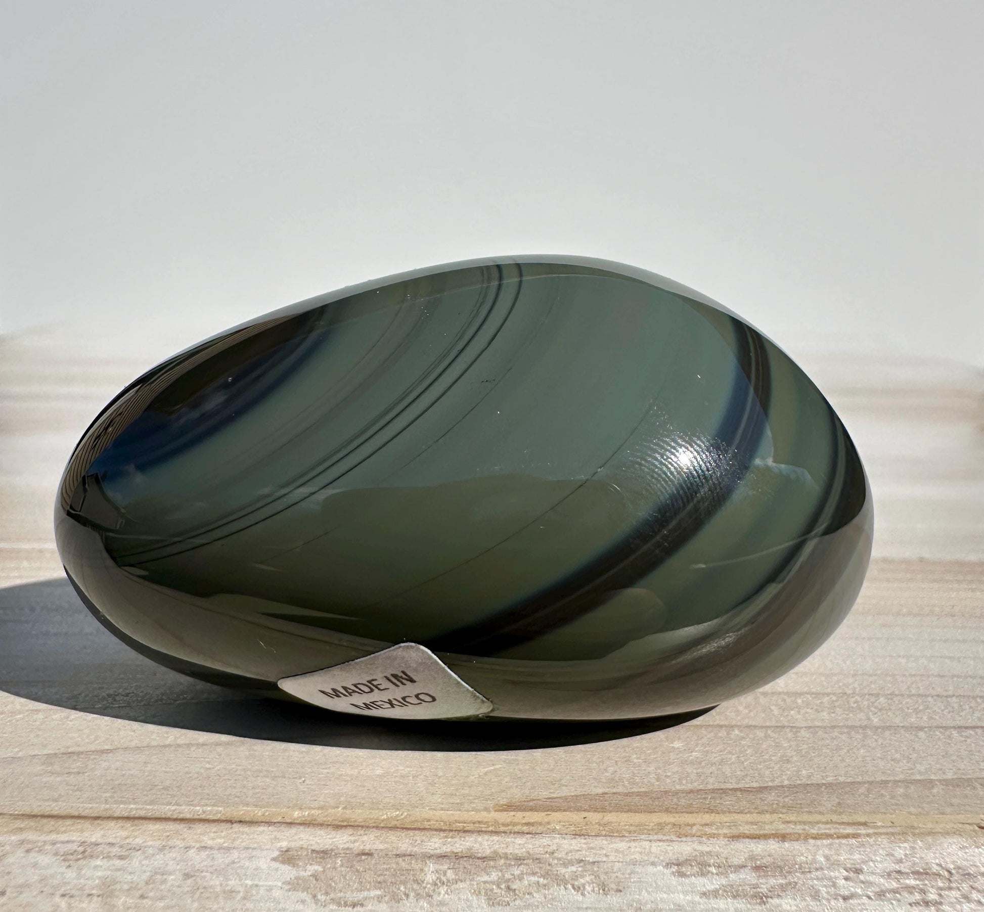 Platinum Obsidian Palm Stone from Mexico