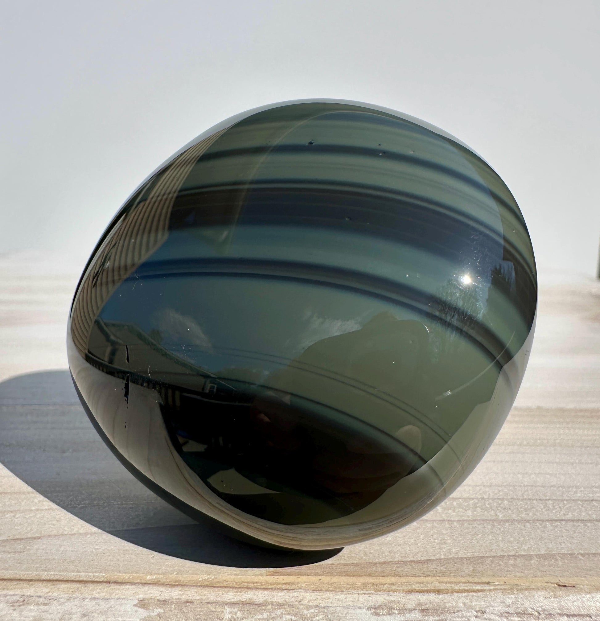 Platinum Obsidian Palm Stone from Mexico