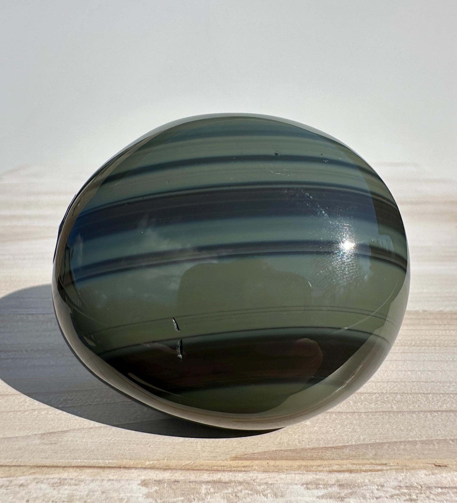 Platinum Obsidian Palm Stone from Mexico
