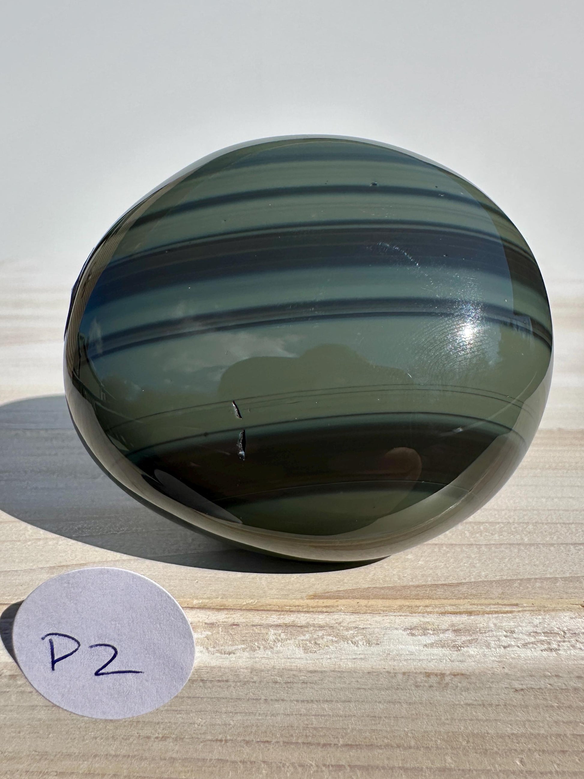 Platinum Obsidian Palm Stone from Mexico