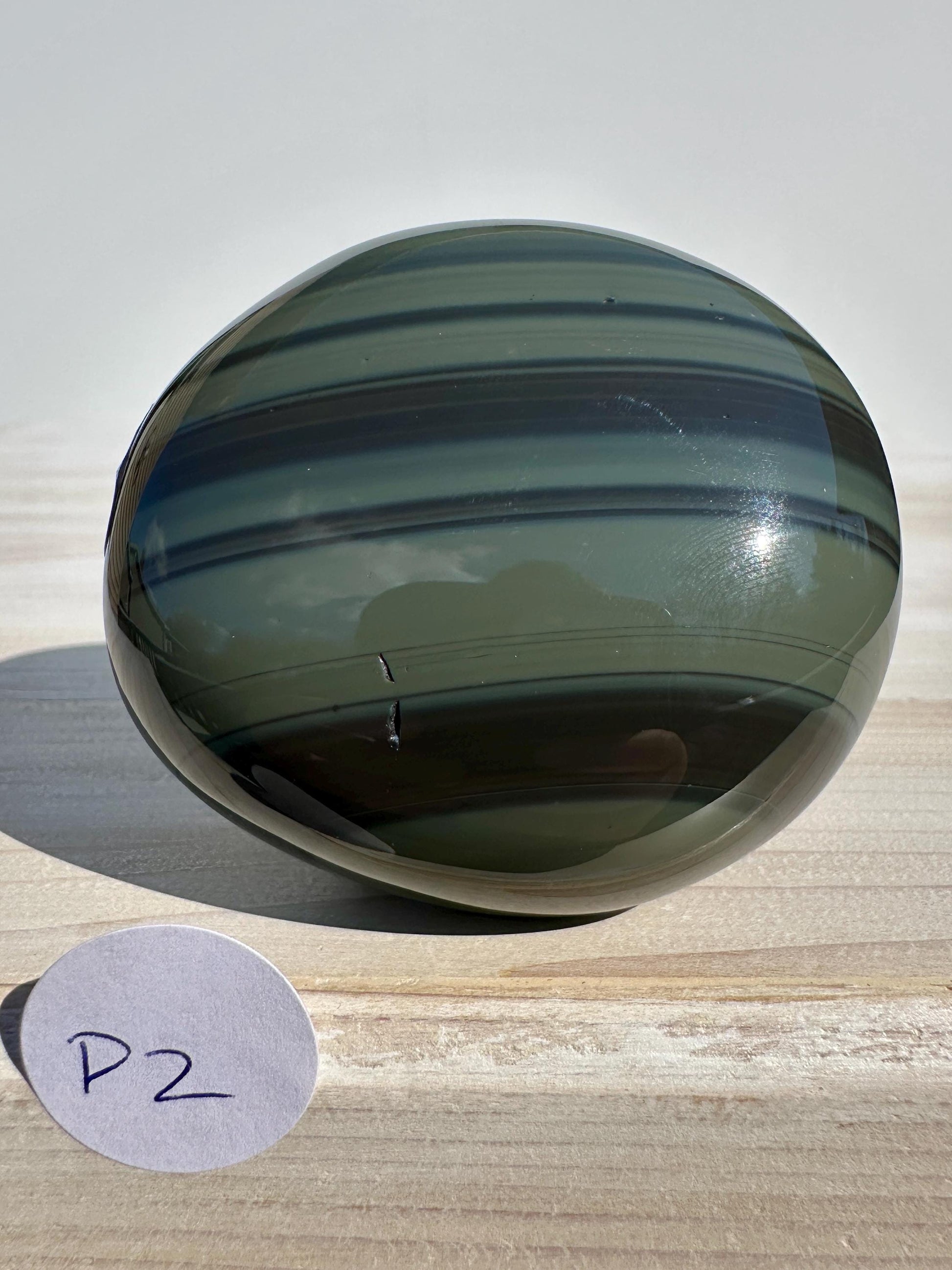 Platinum Obsidian Palm Stone from Mexico