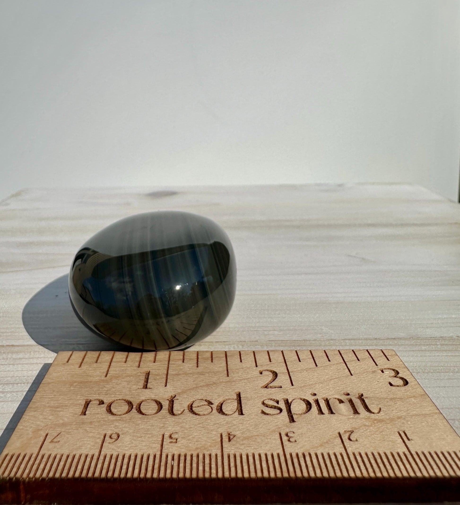 Platinum Obsidian Palm Stone from Mexico