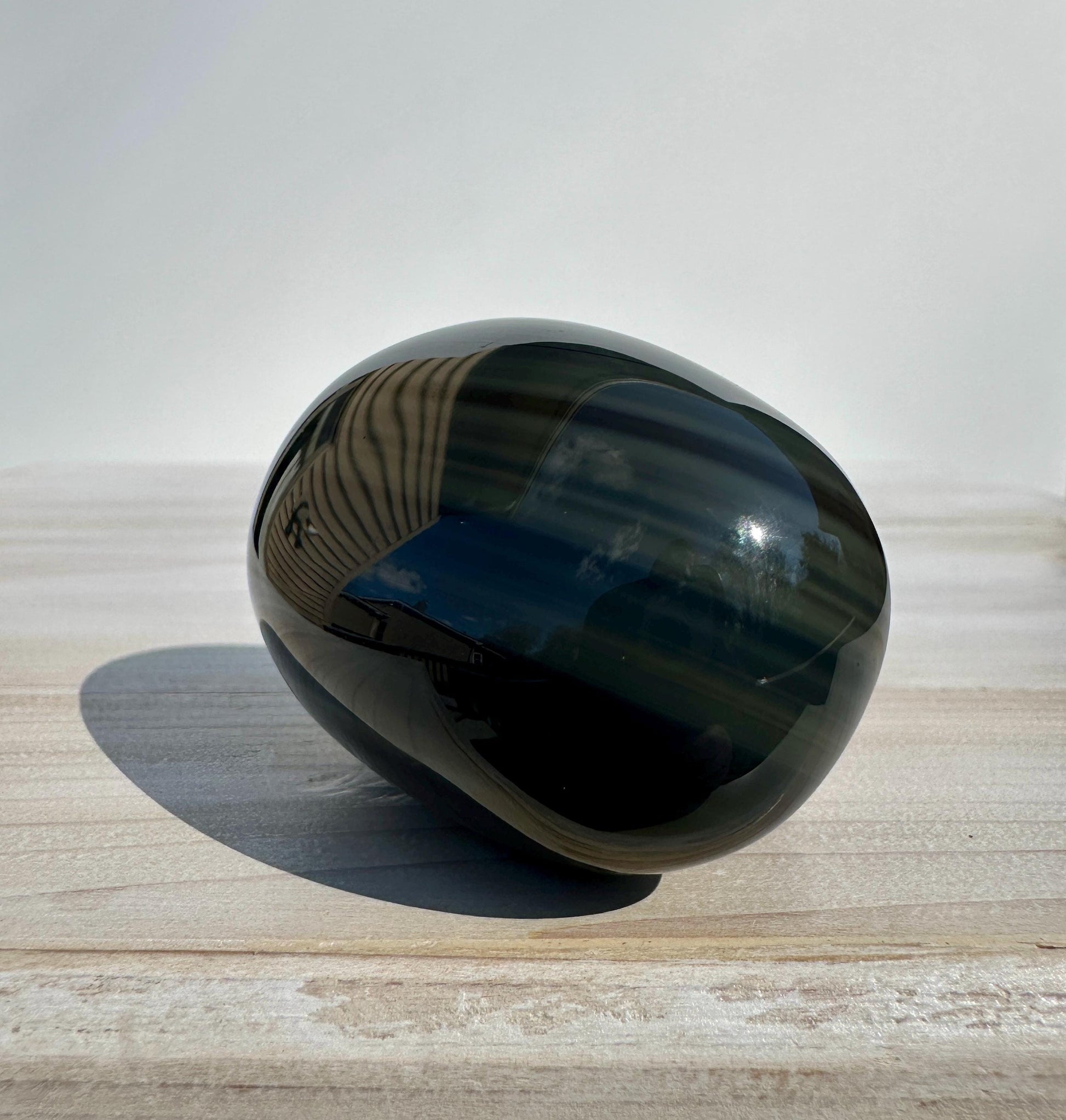 Platinum Obsidian Palm Stone from Mexico