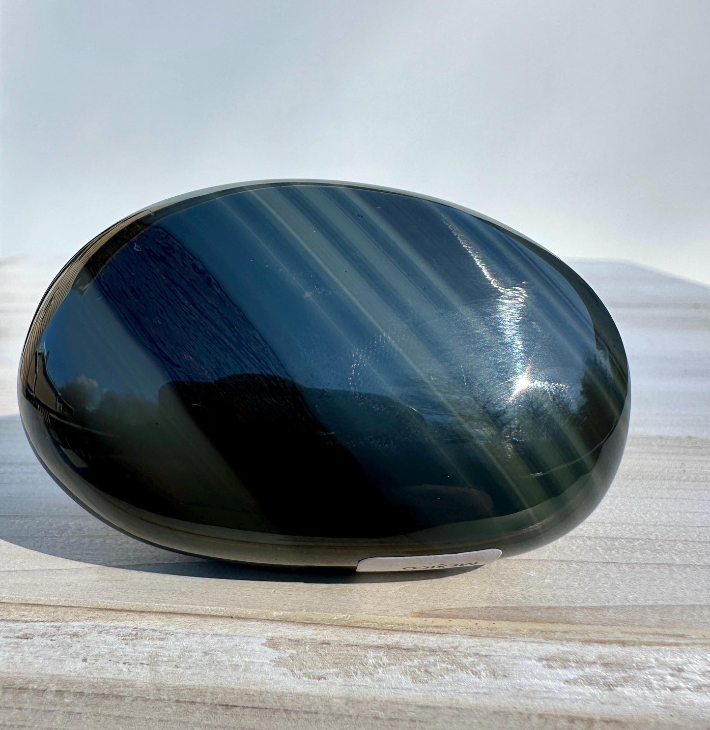 Platinum Obsidian Palm Stone from Mexico