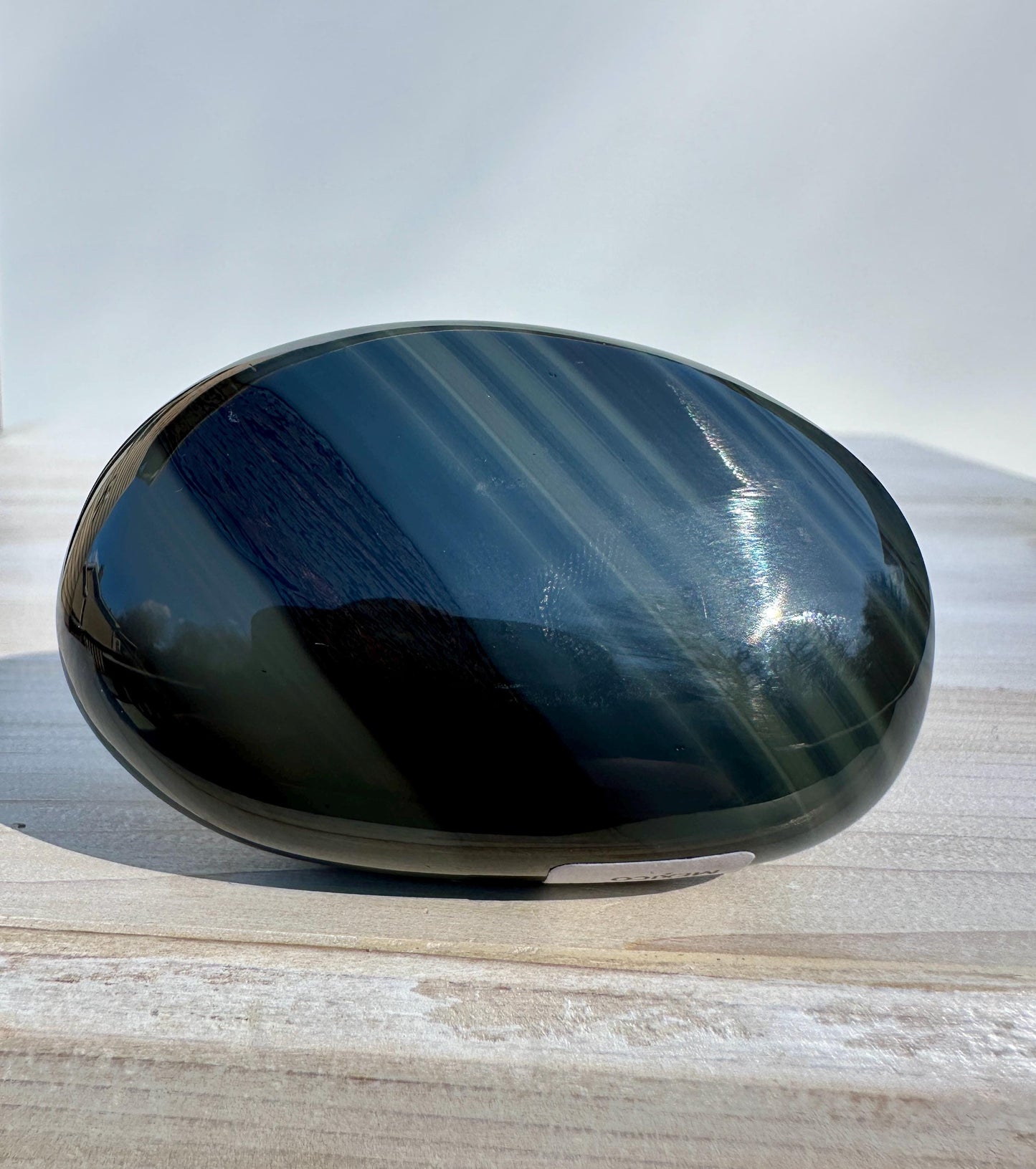Platinum Obsidian Palm Stone from Mexico