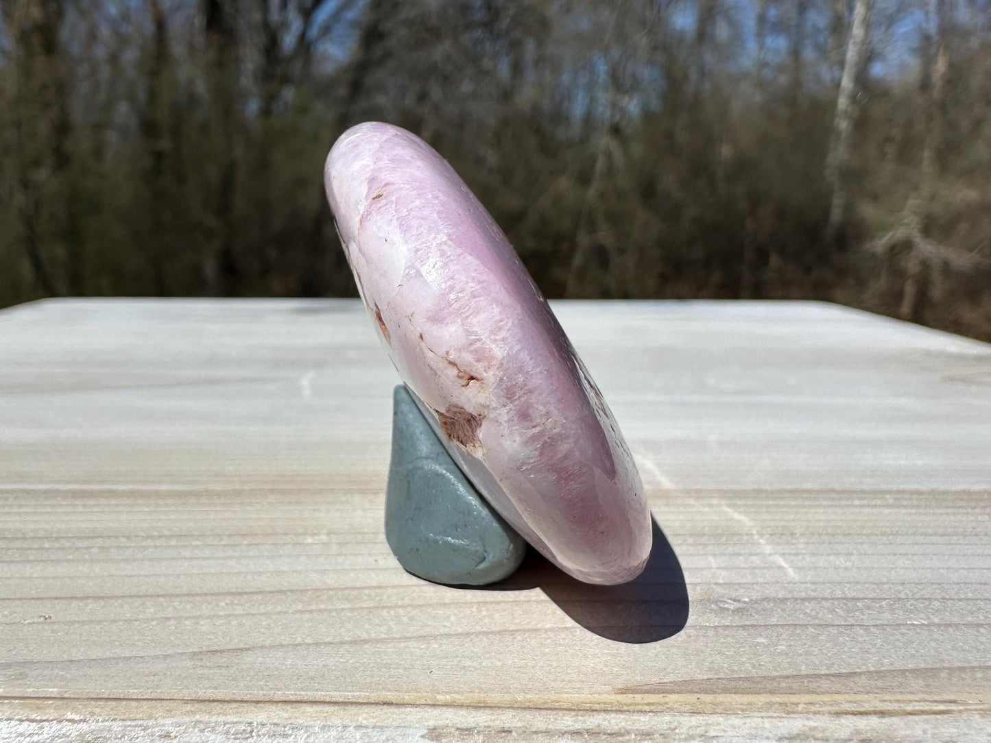 Pretty Pink Aragonite Palm Stone with Hematite