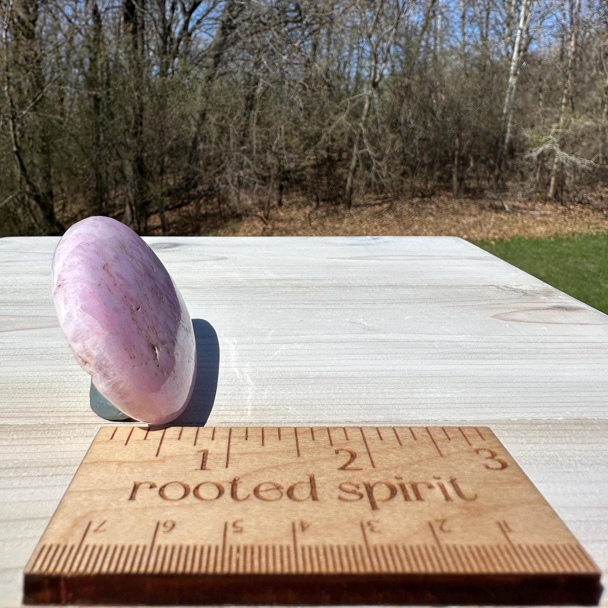 Pretty Pink Aragonite Palm Stone with Hematite