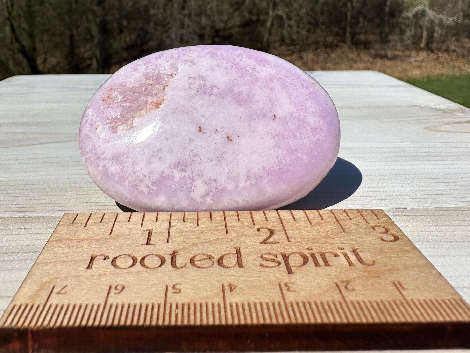 Pretty Pink Aragonite Palm Stone with Hematite