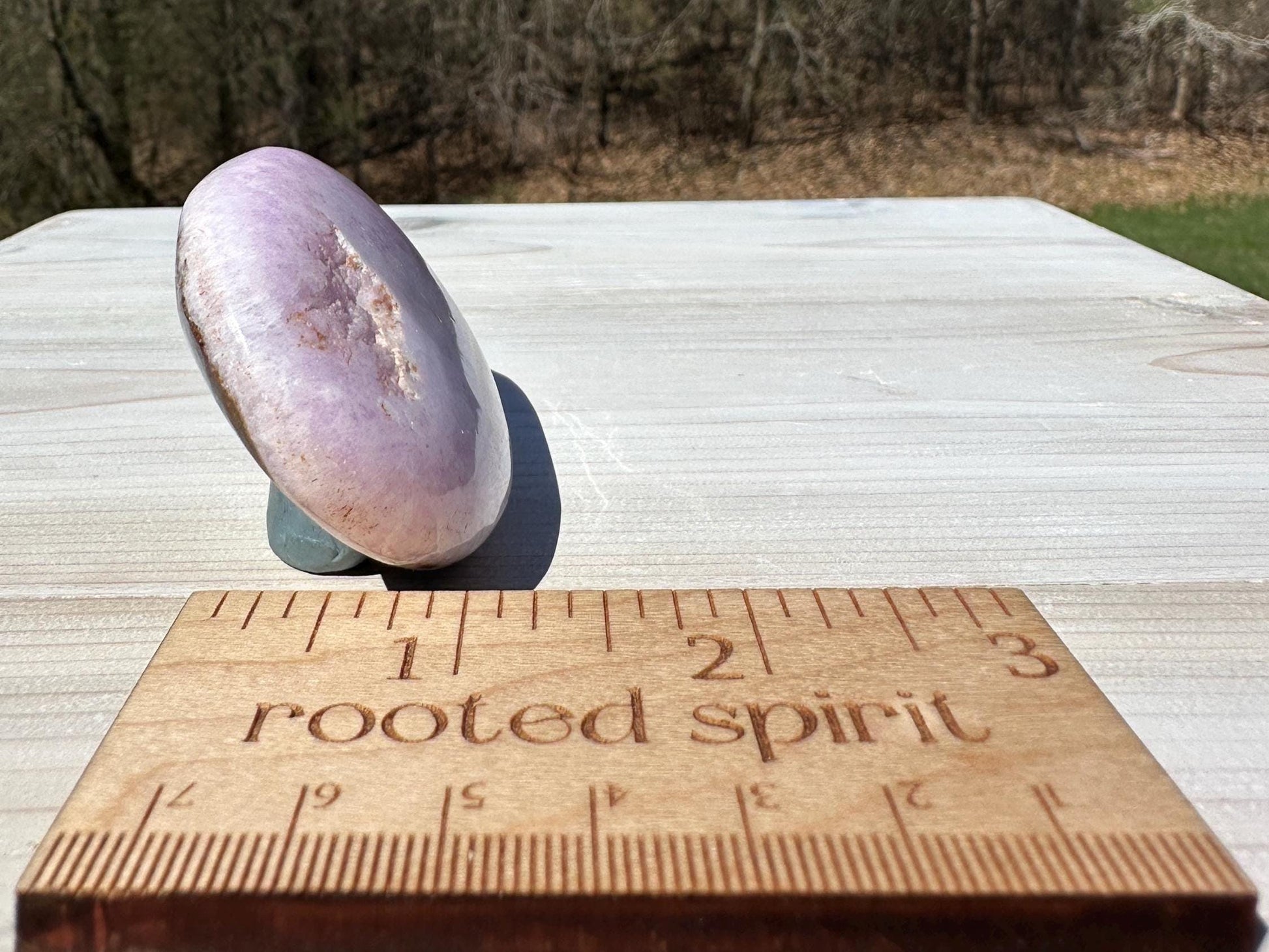 Pretty Pink Aragonite Palm Stone with Hematite