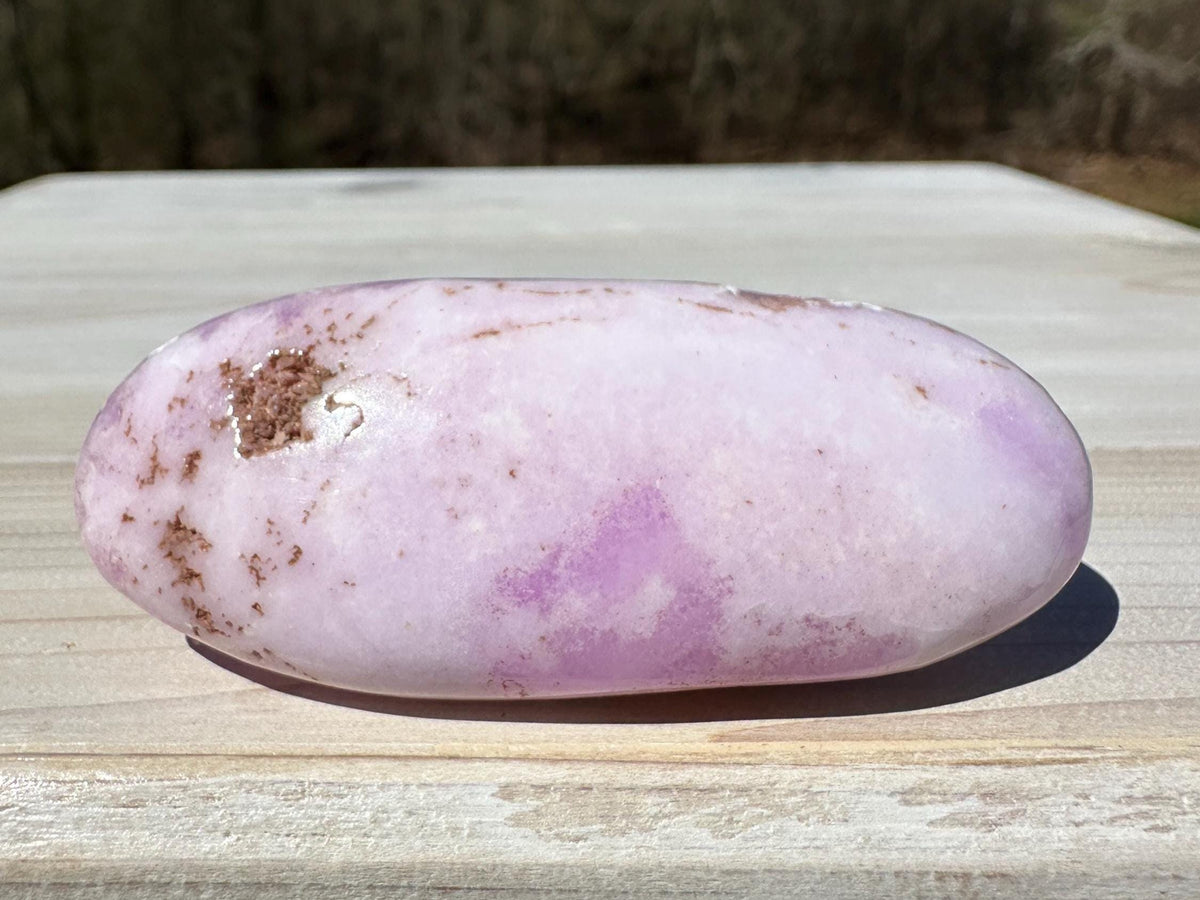 Pretty Pink Aragonite Palm Stone with Hematite