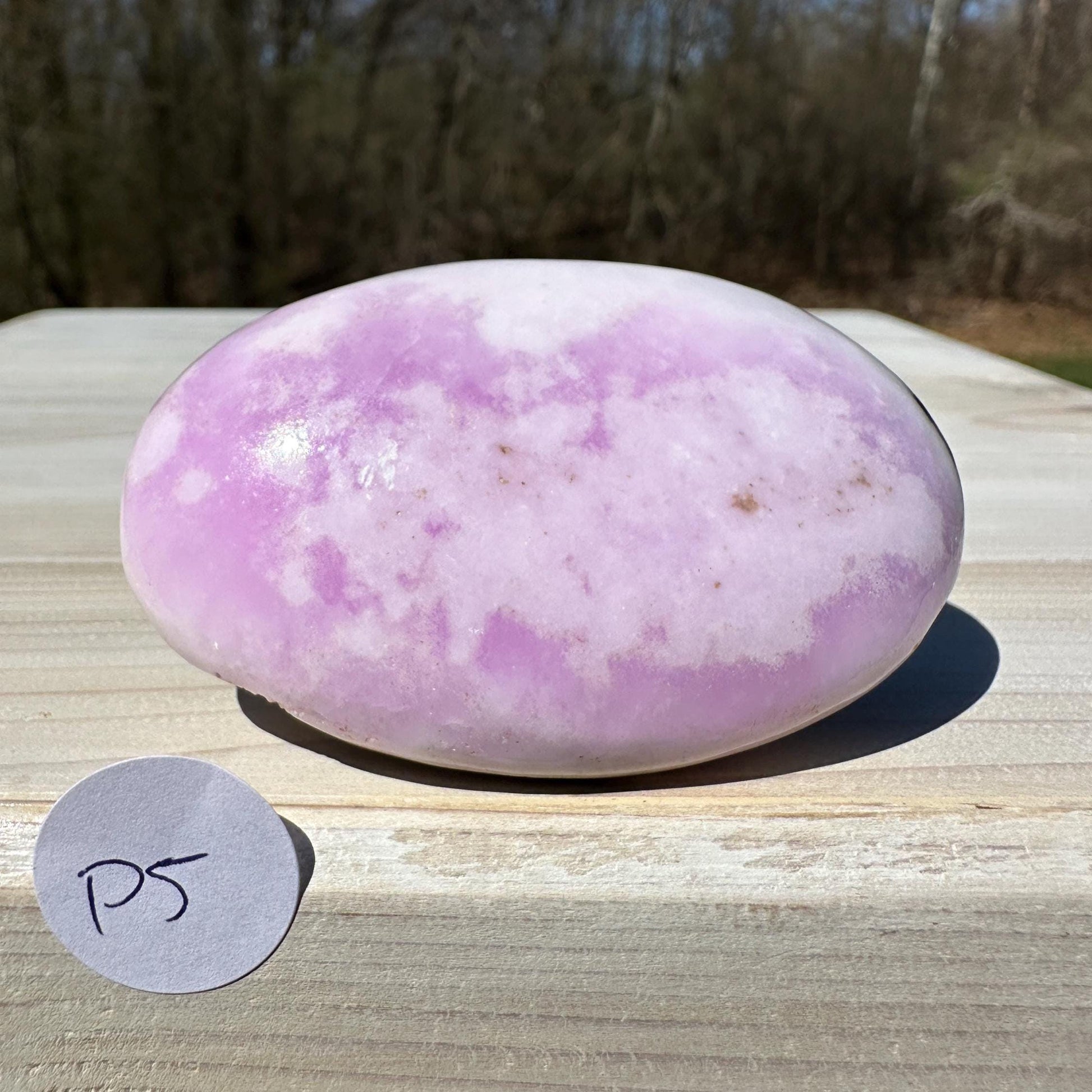 Pretty Pink Aragonite Palm Stone with Hematite