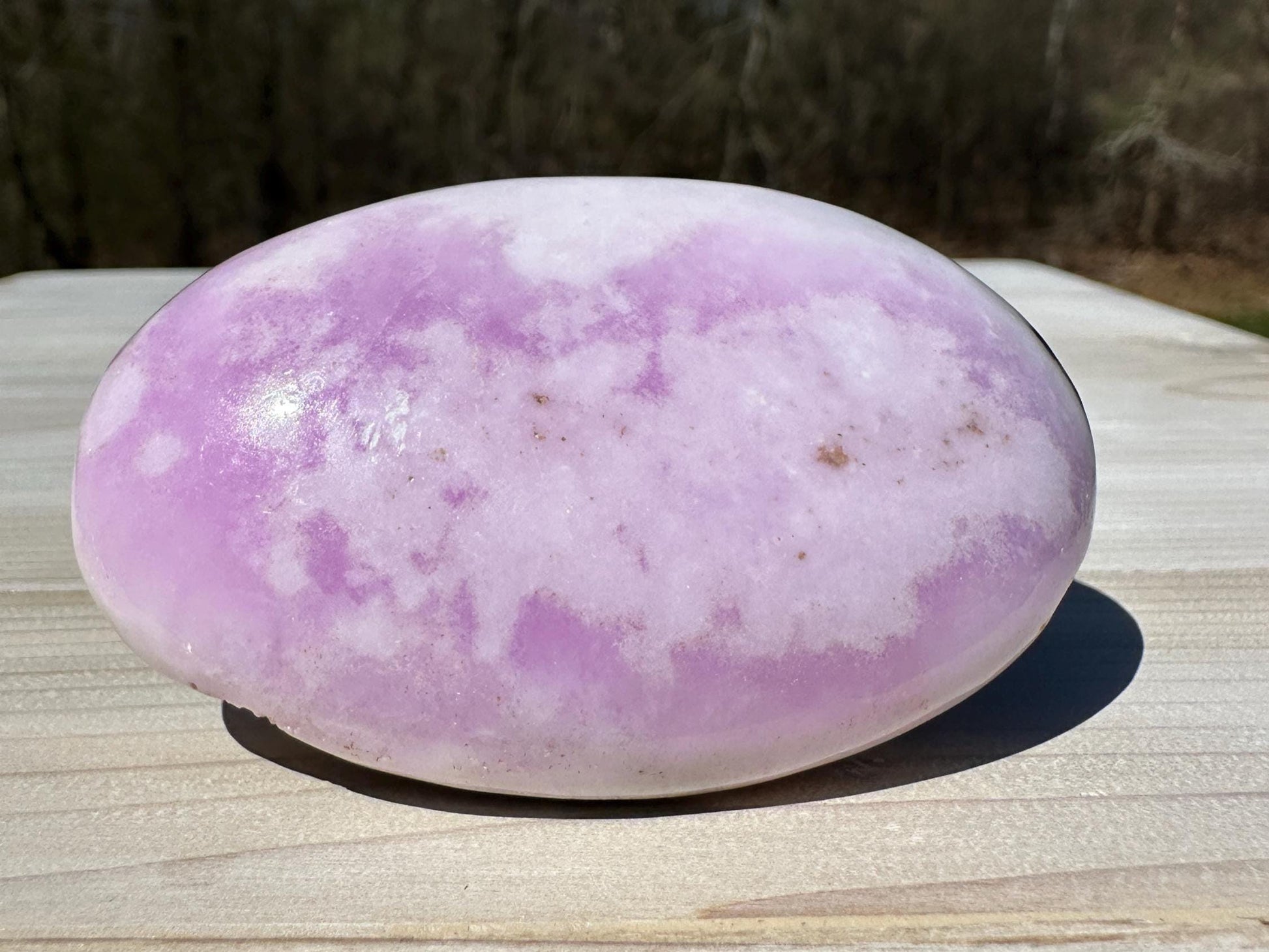 Pretty Pink Aragonite Palm Stone with Hematite