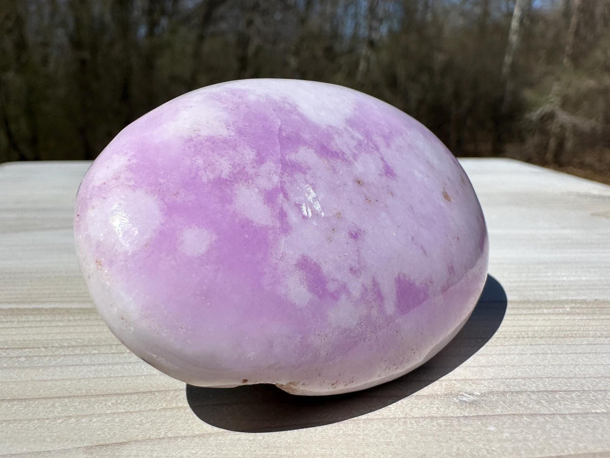 Pretty Pink Aragonite Palm Stone with Hematite