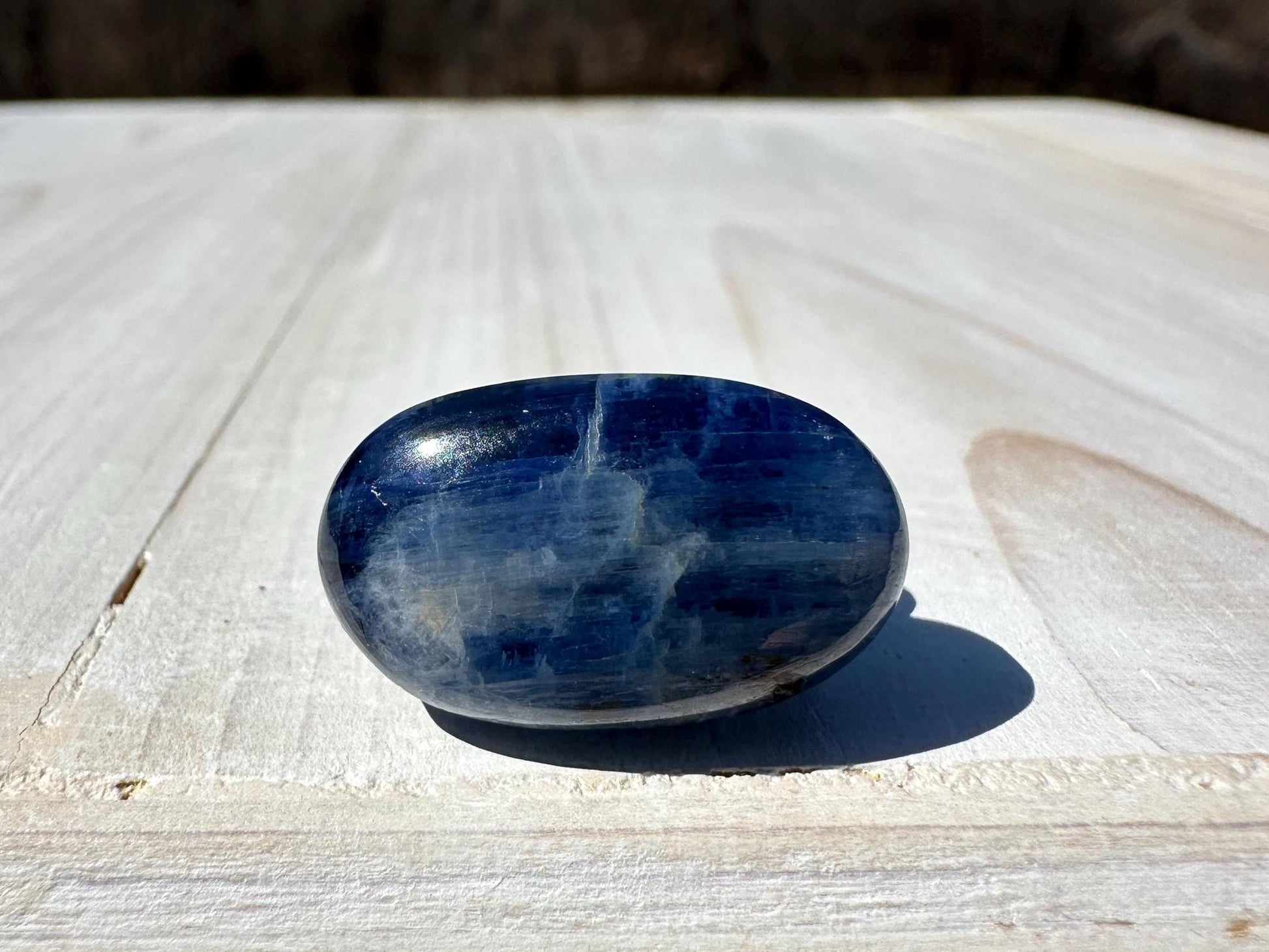 Gorgeous High Quality Polished Blue Kyanite Mini Palm Stone from Nepal