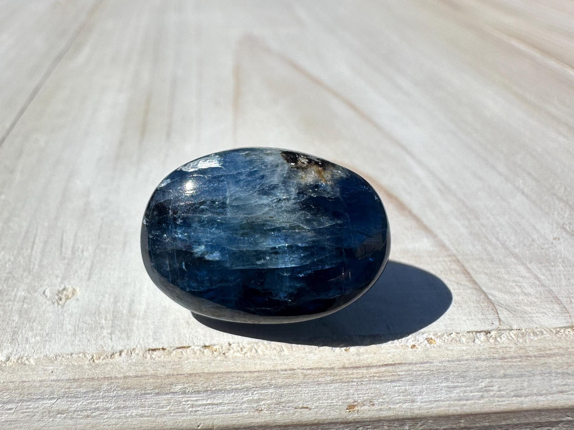 Gorgeous High Quality Polished Blue Kyanite Mini Palm Stone from Nepal