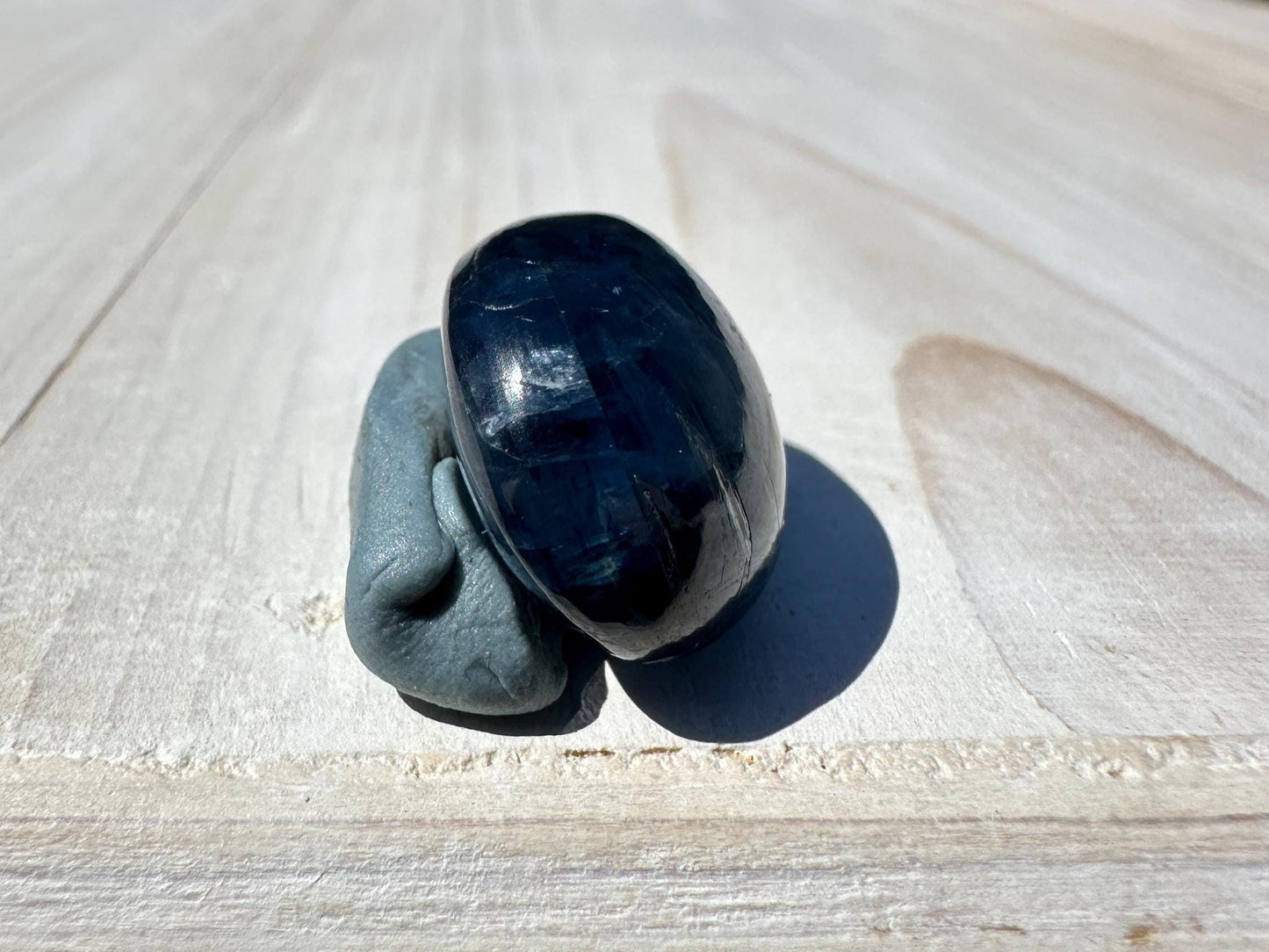 Gorgeous High Quality Polished Blue Kyanite Mini Palm Stone from Nepal