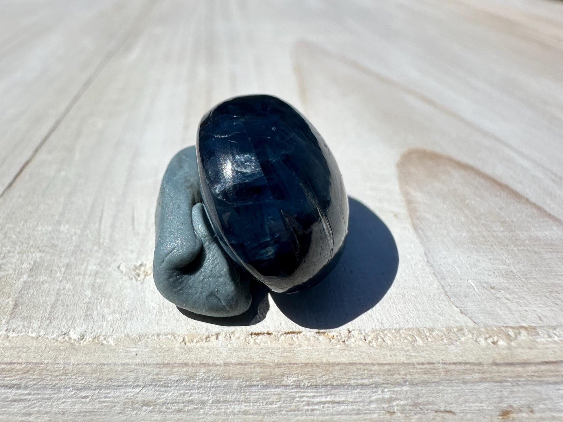 Gorgeous High Quality Polished Blue Kyanite Mini Palm Stone from Nepal