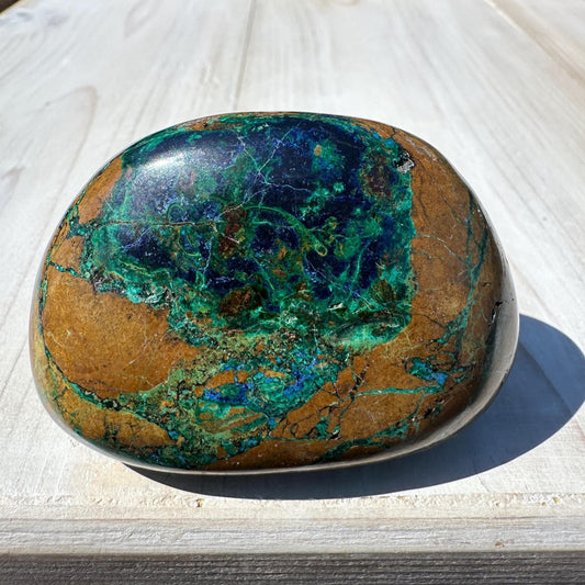 Beautiful Azurite and Malachite Polished Stone Freeform from Peru