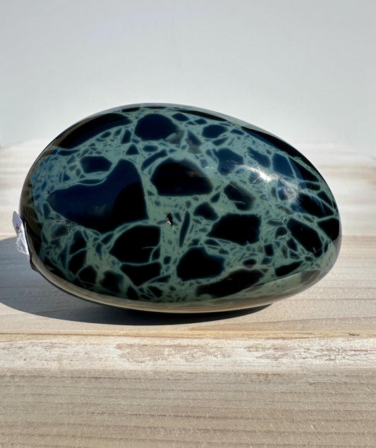 Spider Web Obsidian Palm Stone from Mexico