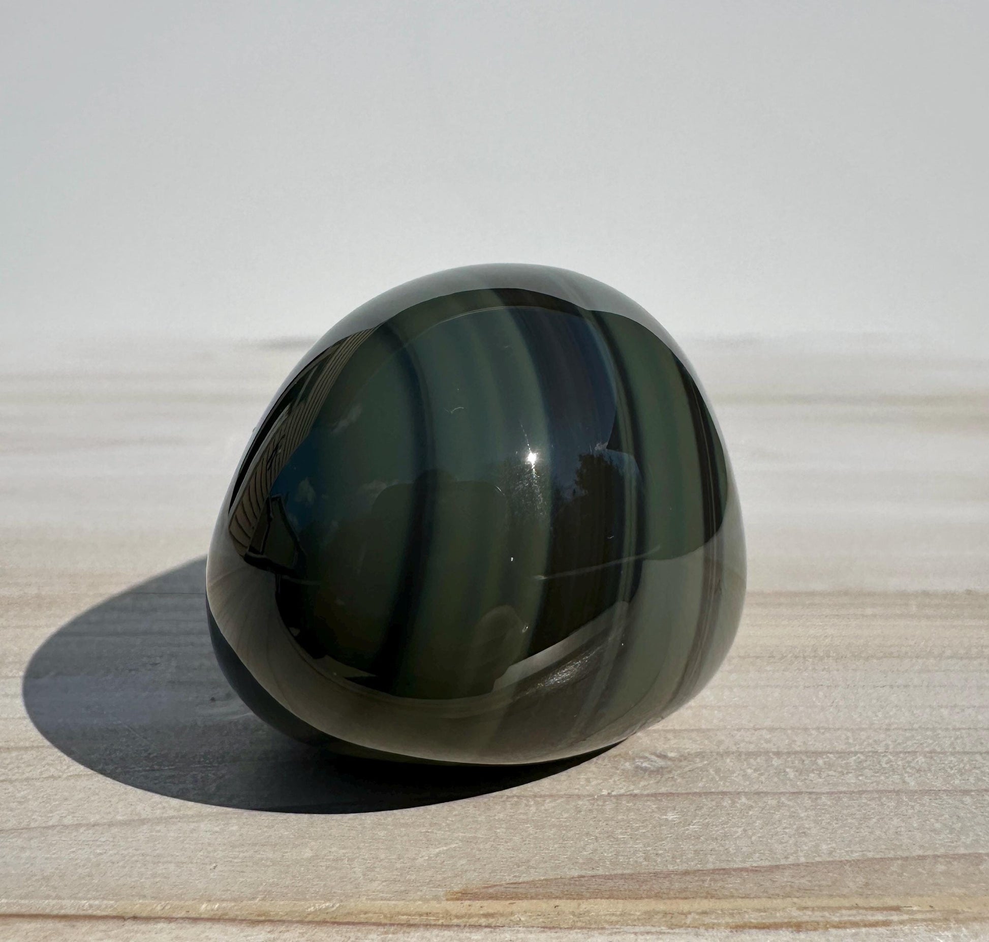 Platinum Obsidian Palm Stone from Mexico