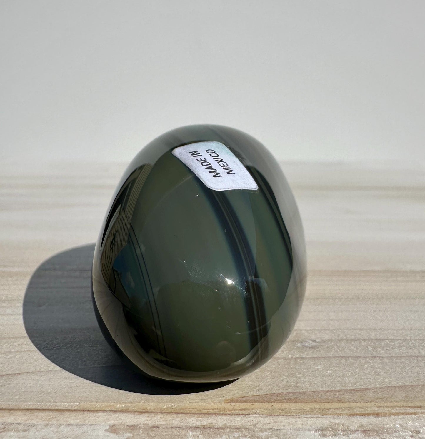 Platinum Obsidian Palm Stone from Mexico