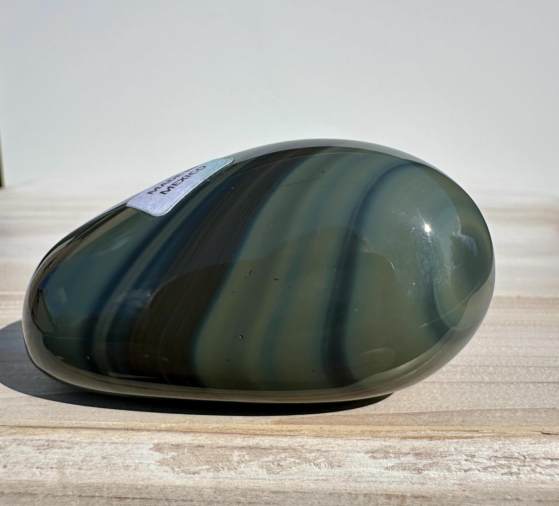 Platinum Obsidian Palm Stone from Mexico
