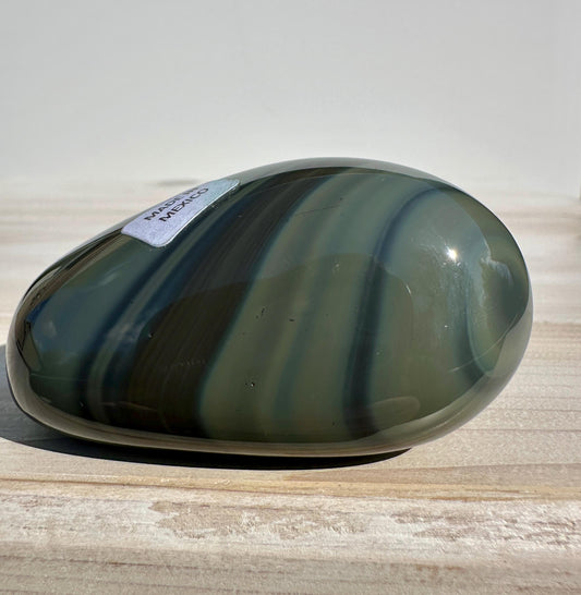Platinum Obsidian Palm Stone from Mexico