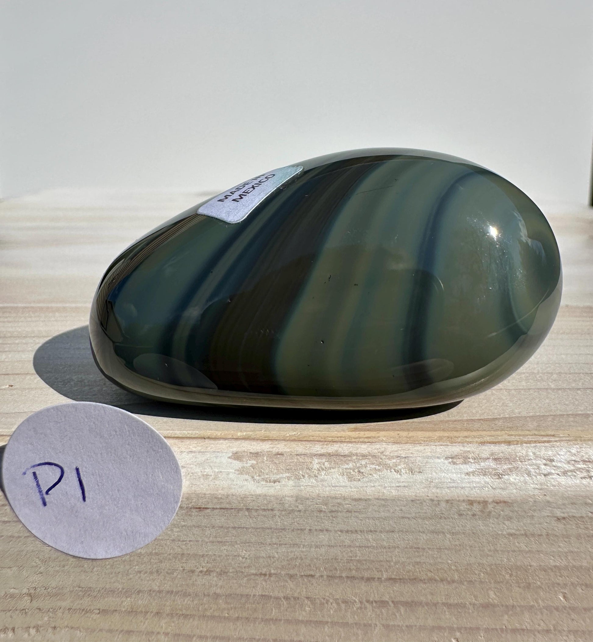 Platinum Obsidian Palm Stone from Mexico
