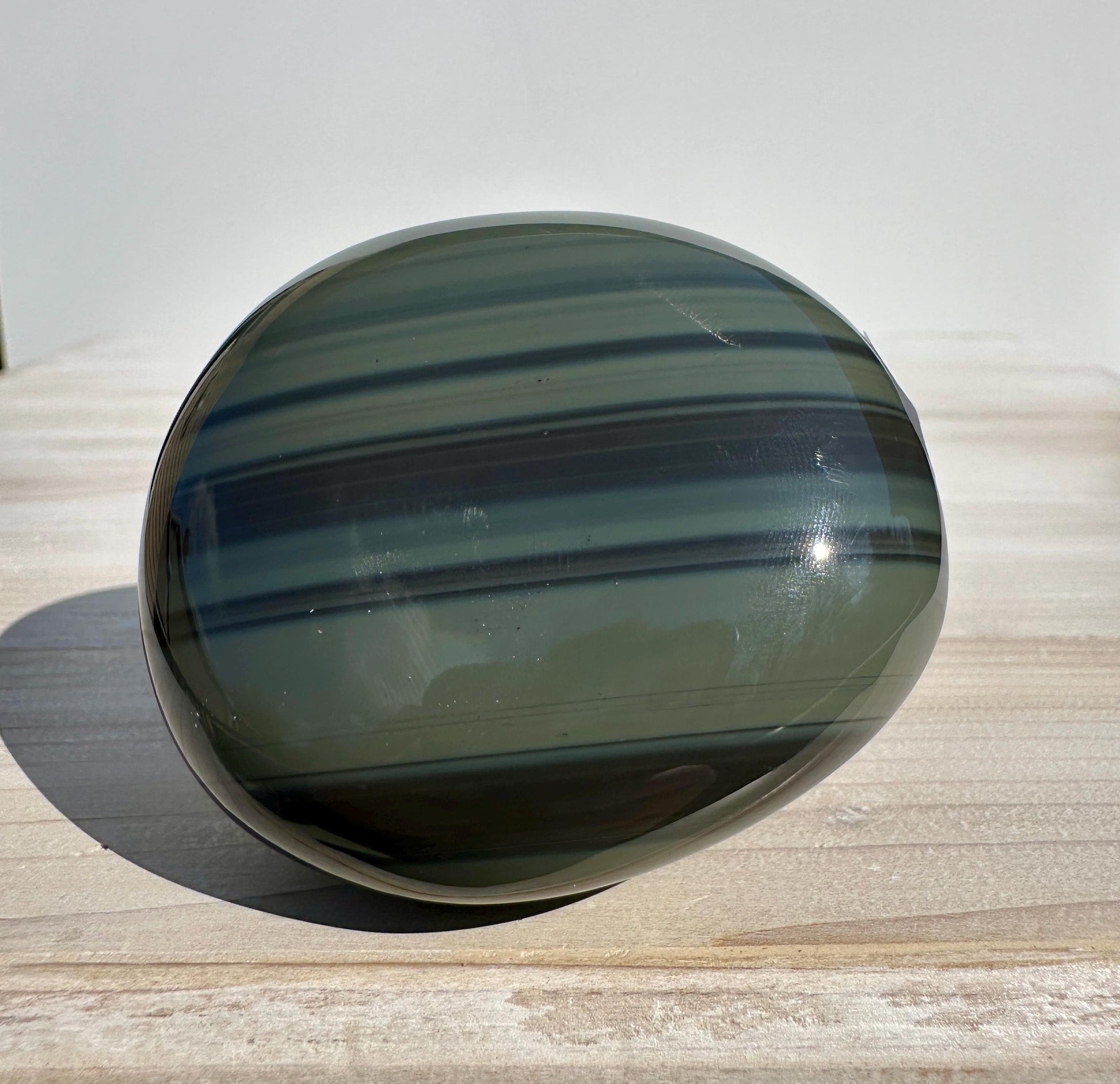 Platinum Obsidian Palm Stone from Mexico