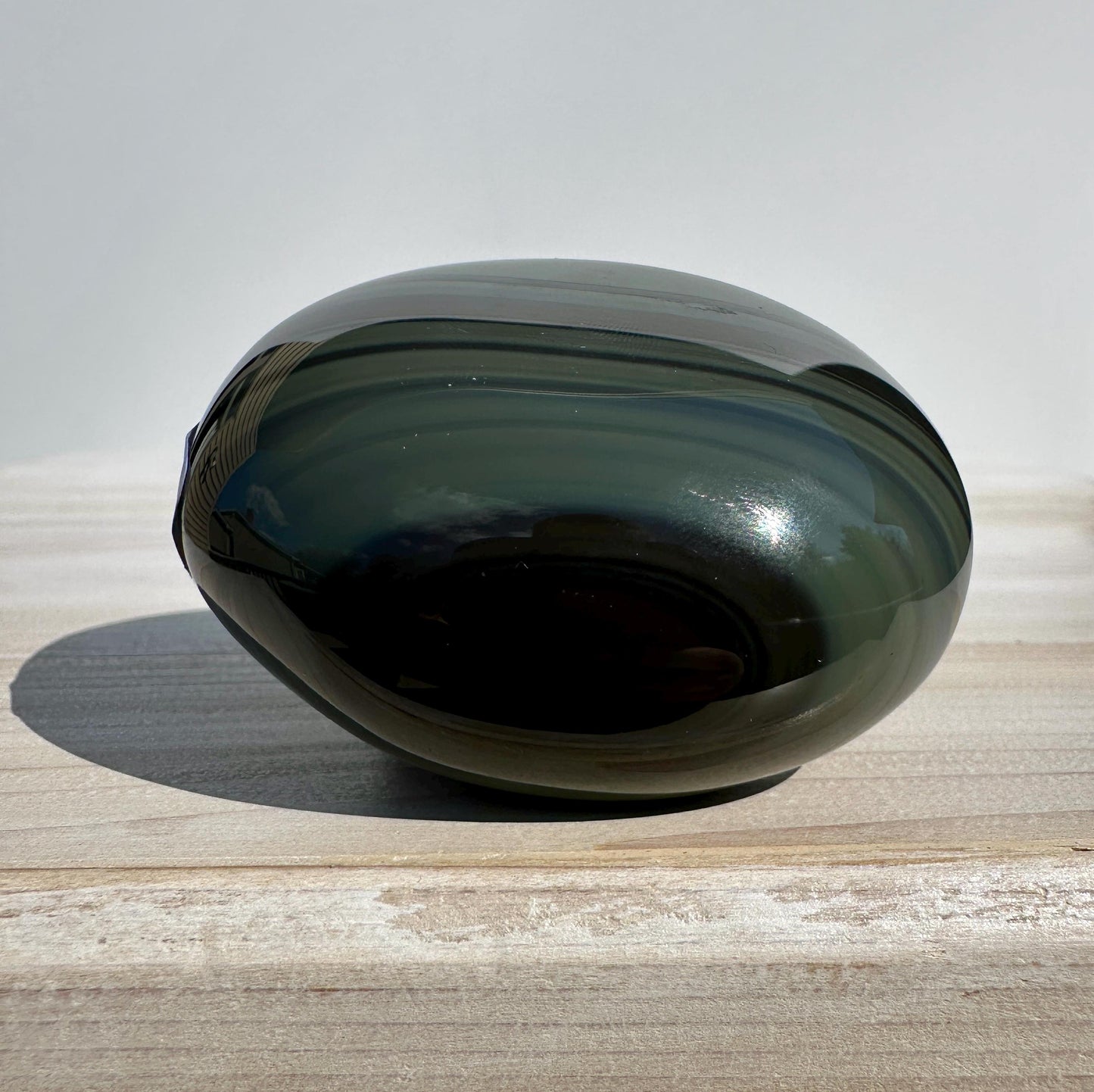 Platinum Obsidian Palm Stone from Mexico