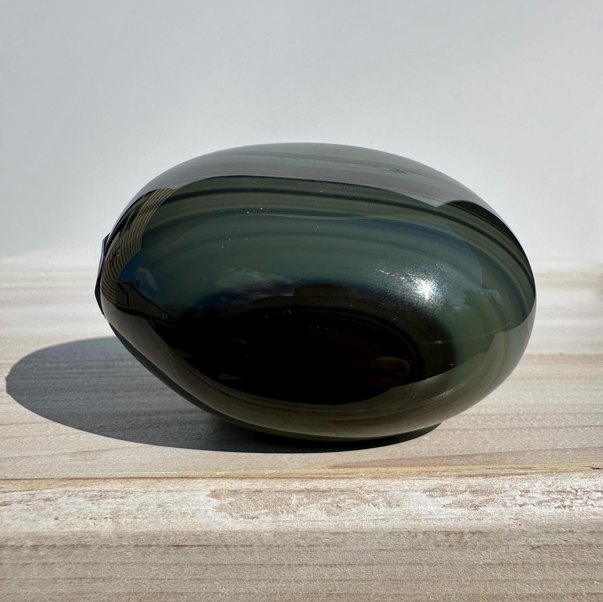 Platinum Obsidian Palm Stone from Mexico