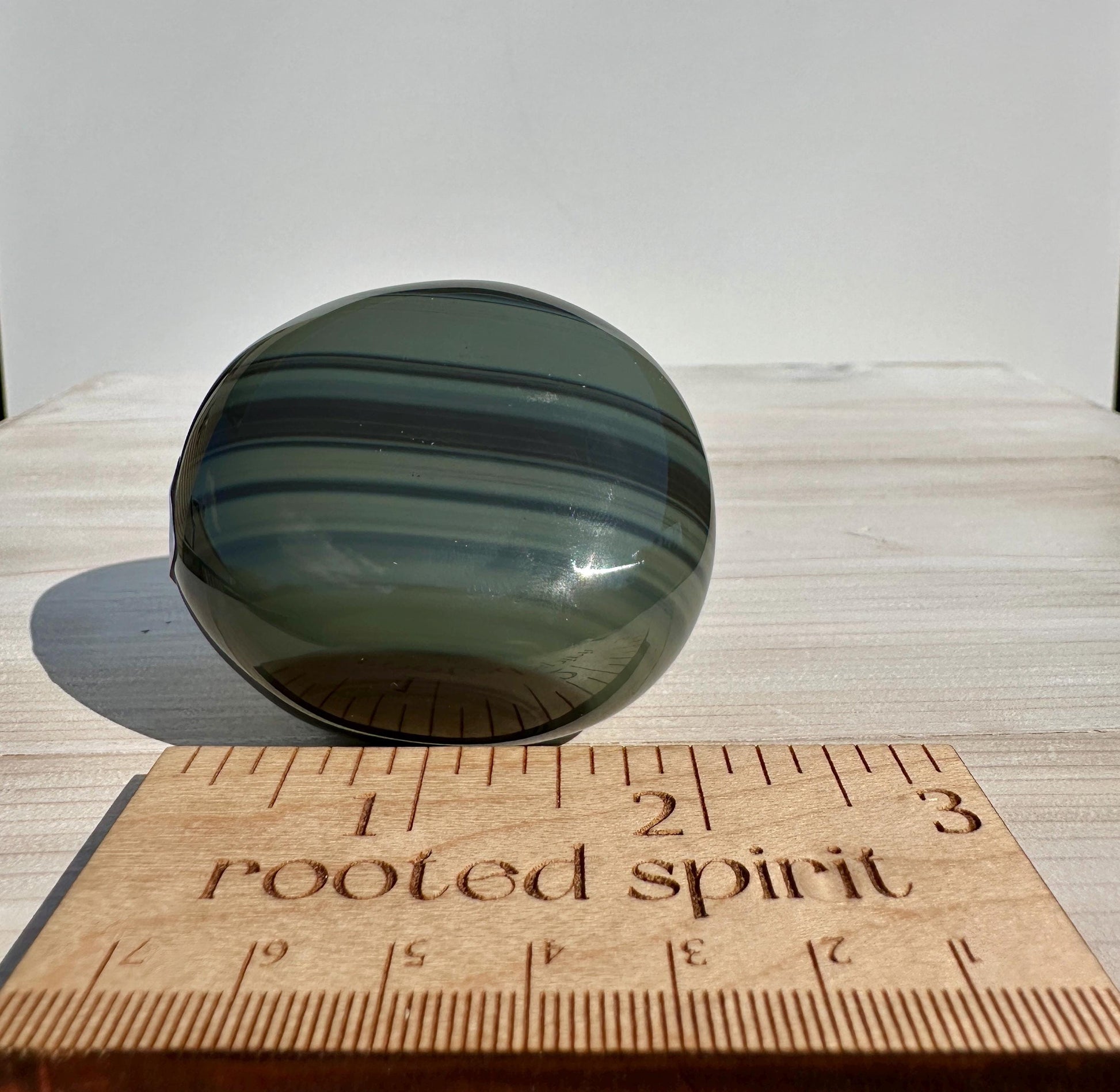 Platinum Obsidian Palm Stone from Mexico