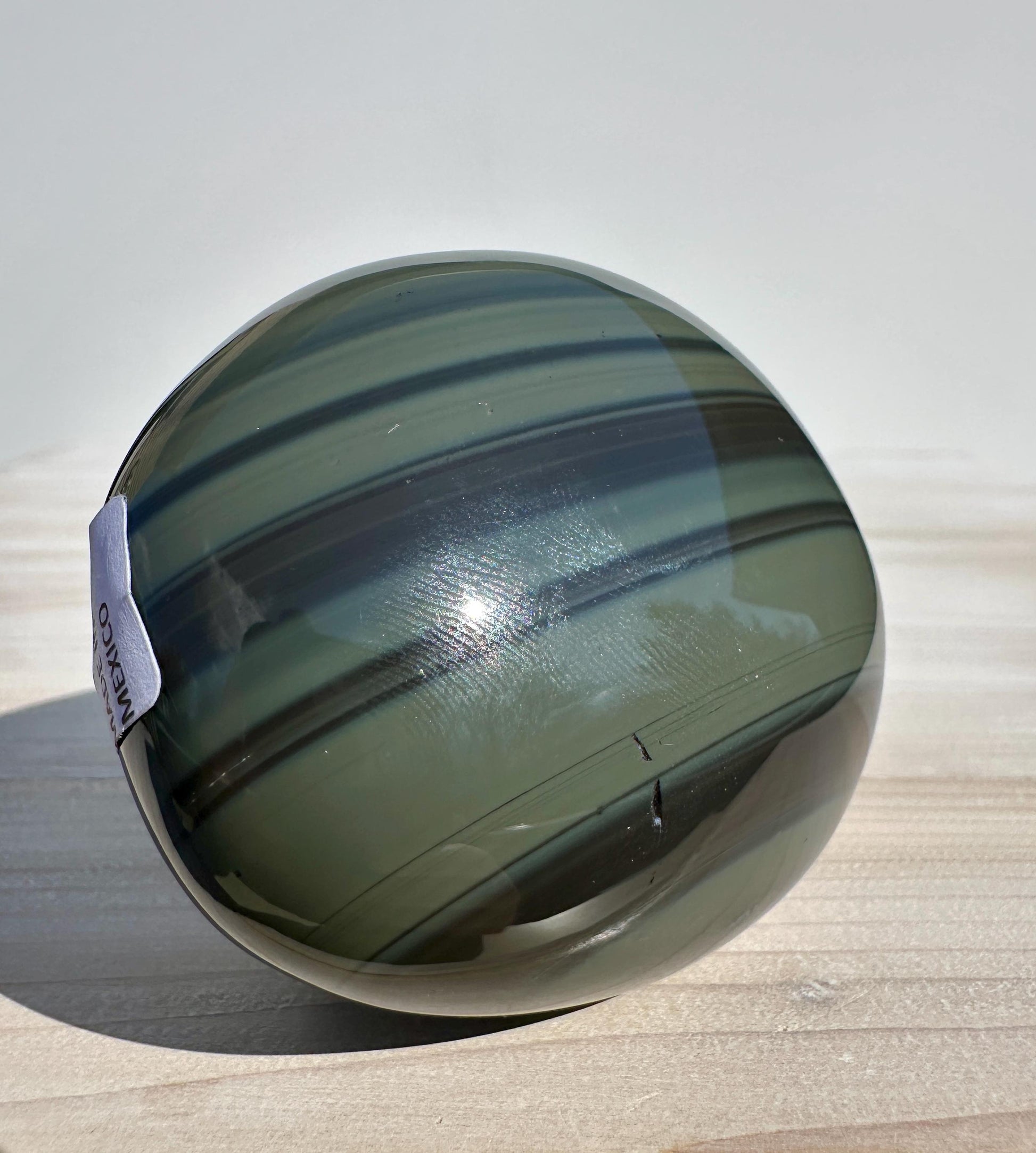 Platinum Obsidian Palm Stone from Mexico