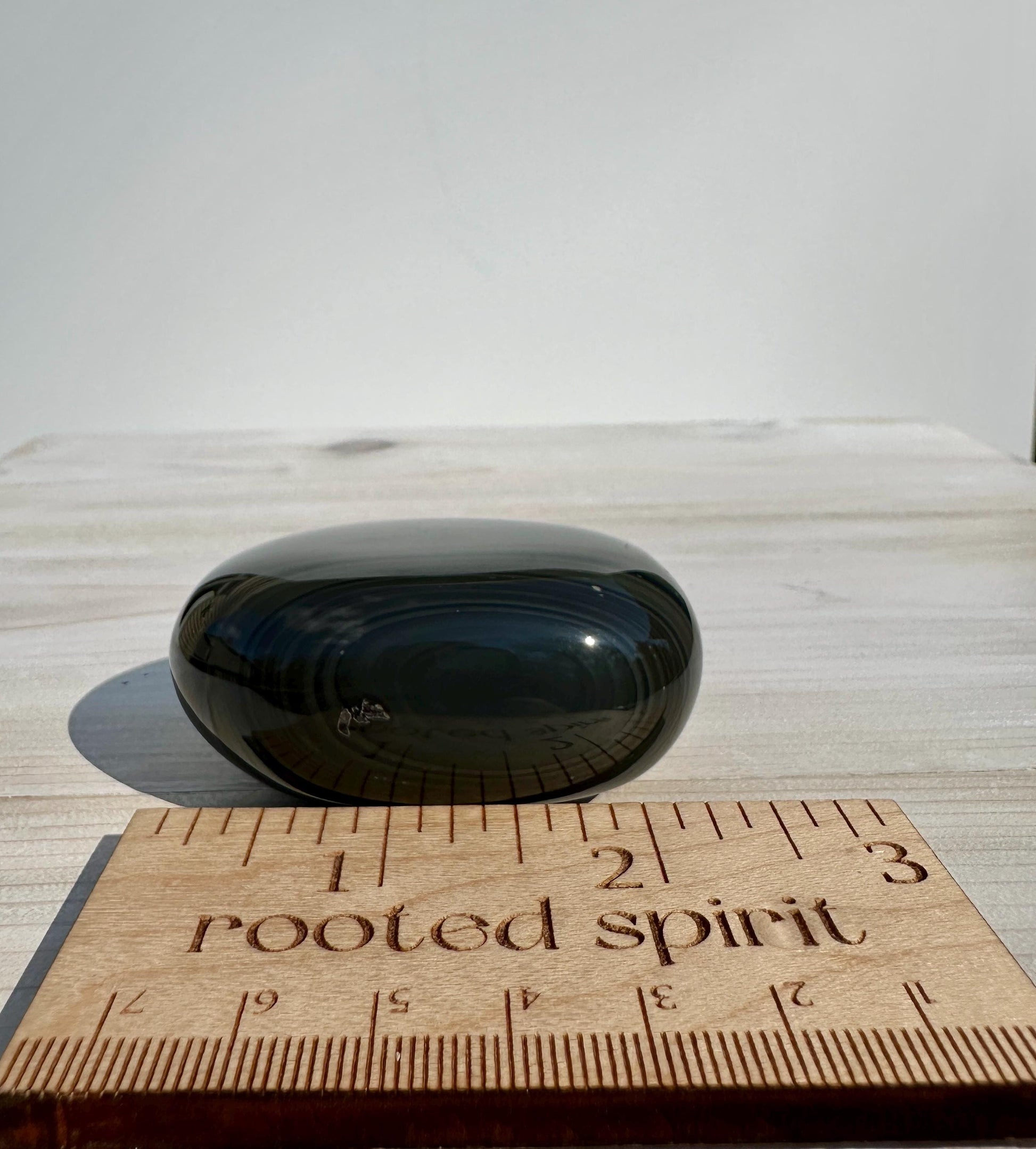 Platinum Obsidian Palm Stone from Mexico