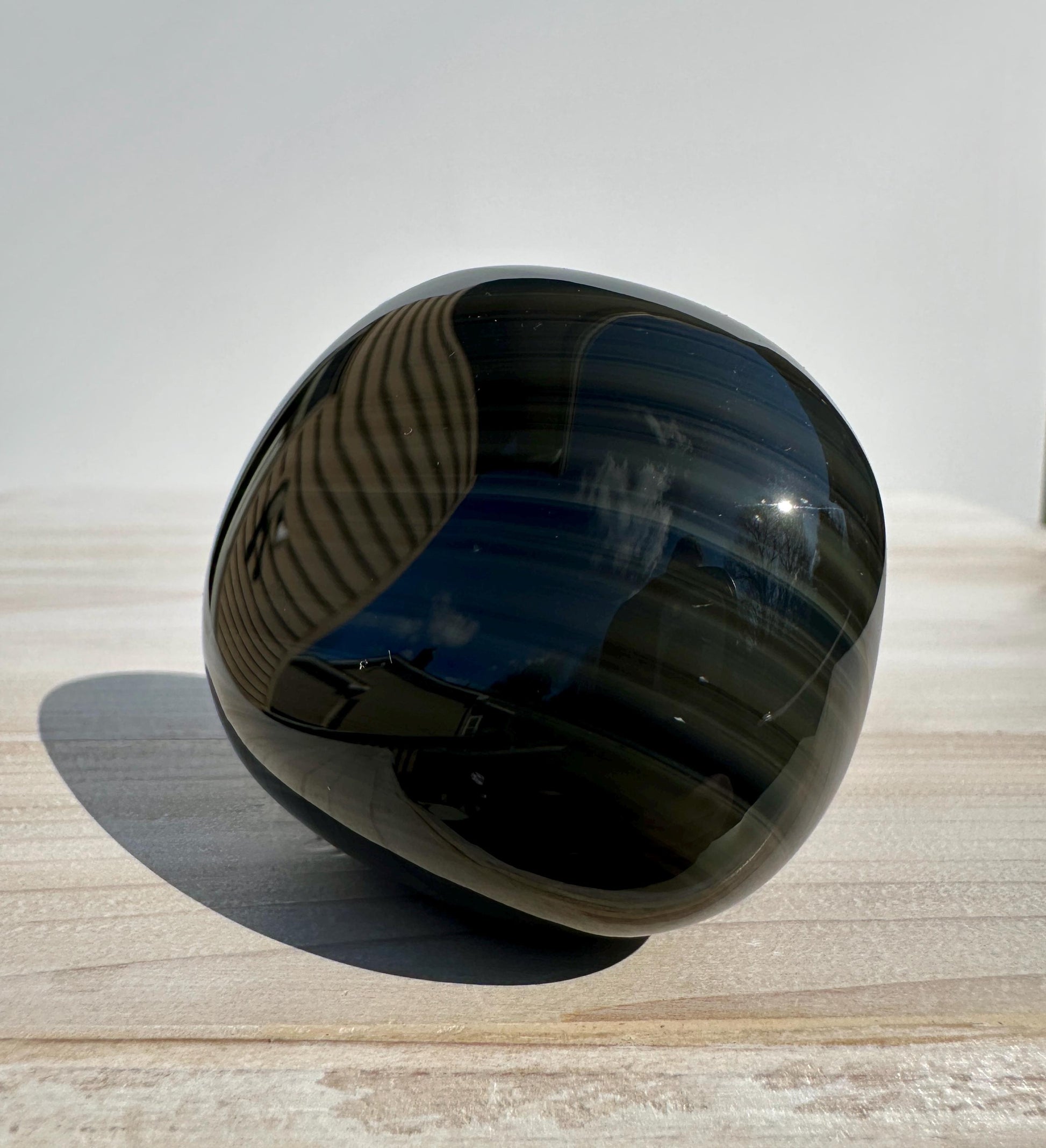 Platinum Obsidian Palm Stone from Mexico