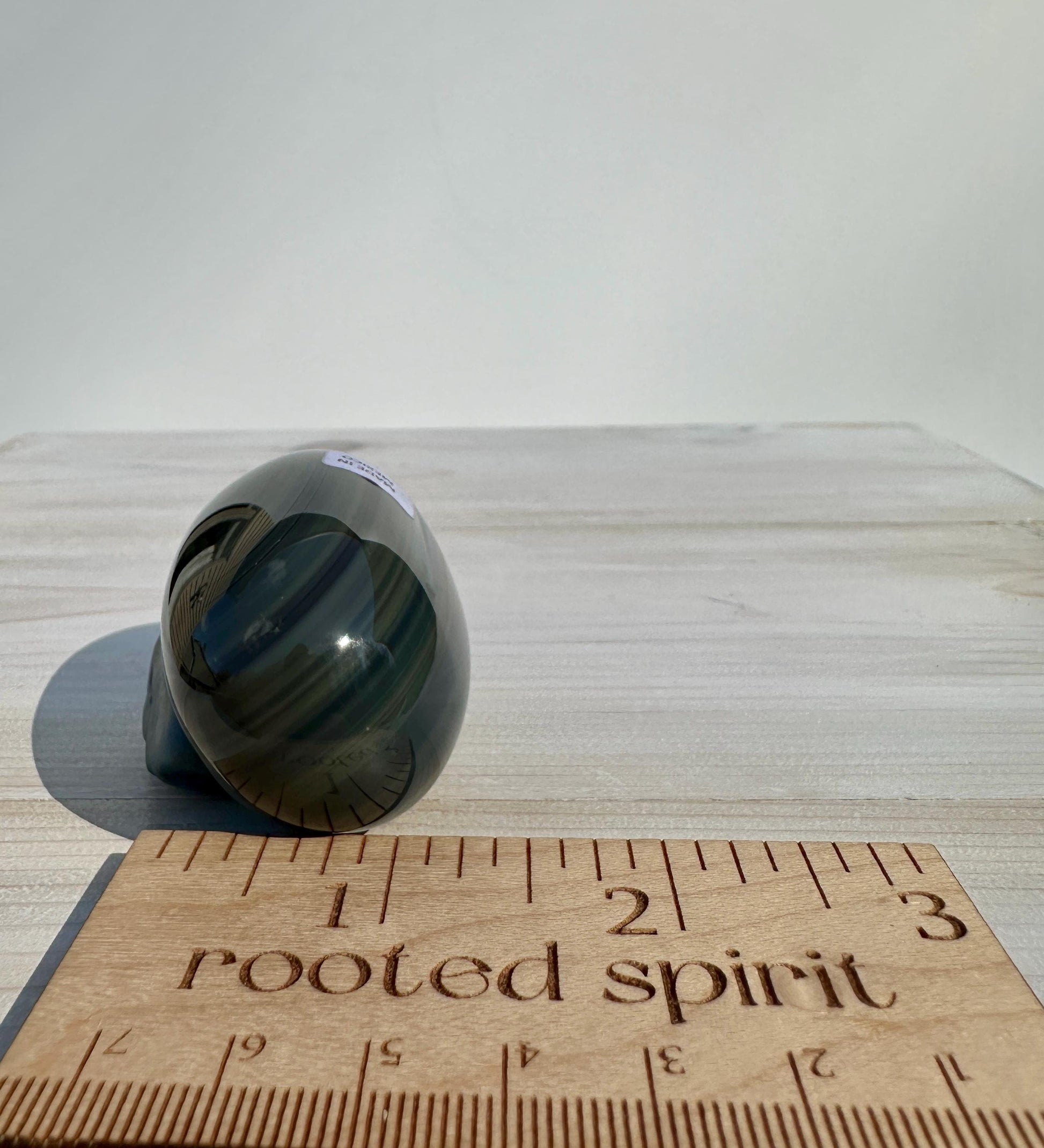 Platinum Obsidian Palm Stone from Mexico