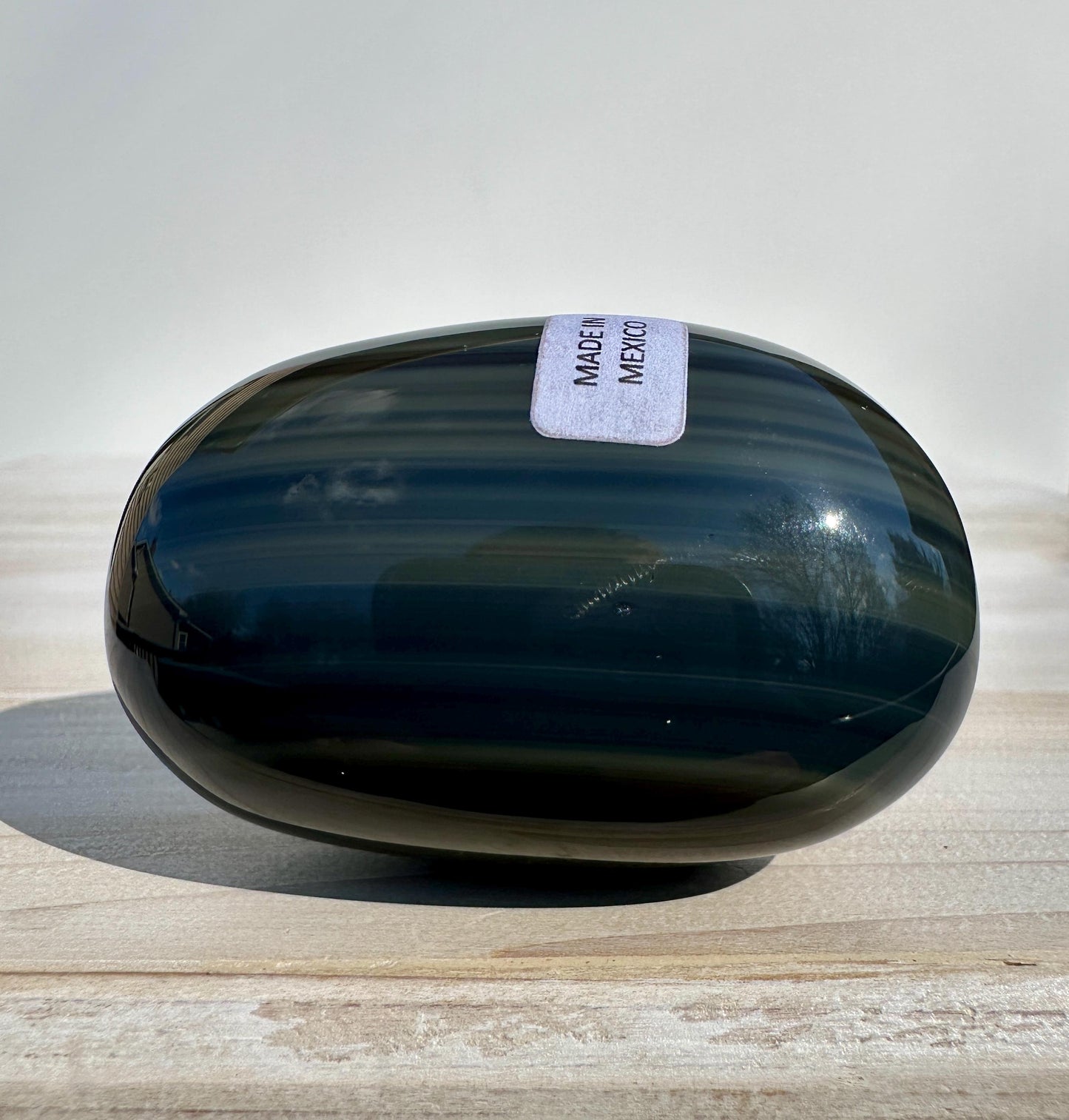Platinum Obsidian Palm Stone from Mexico