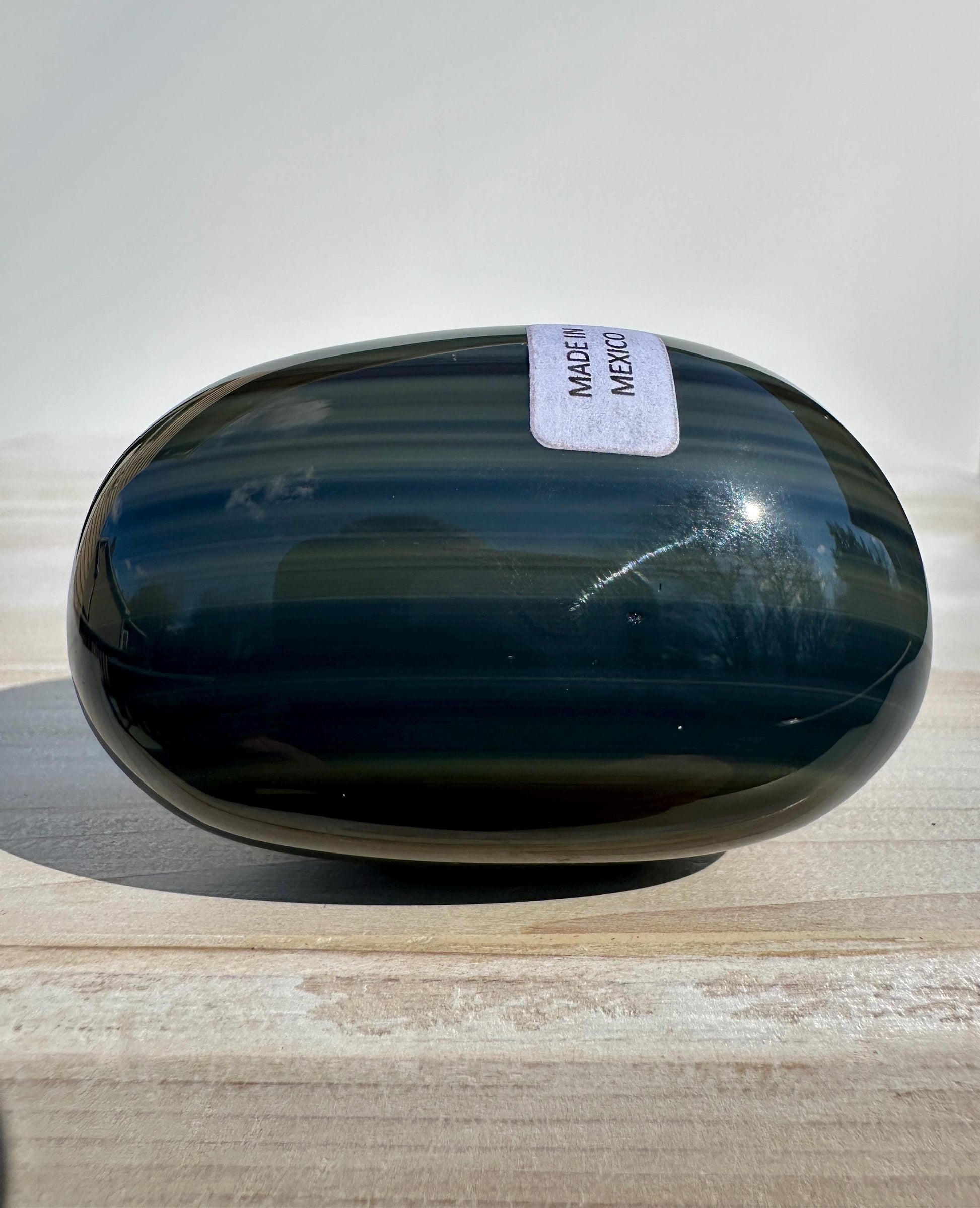 Platinum Obsidian Palm Stone from Mexico